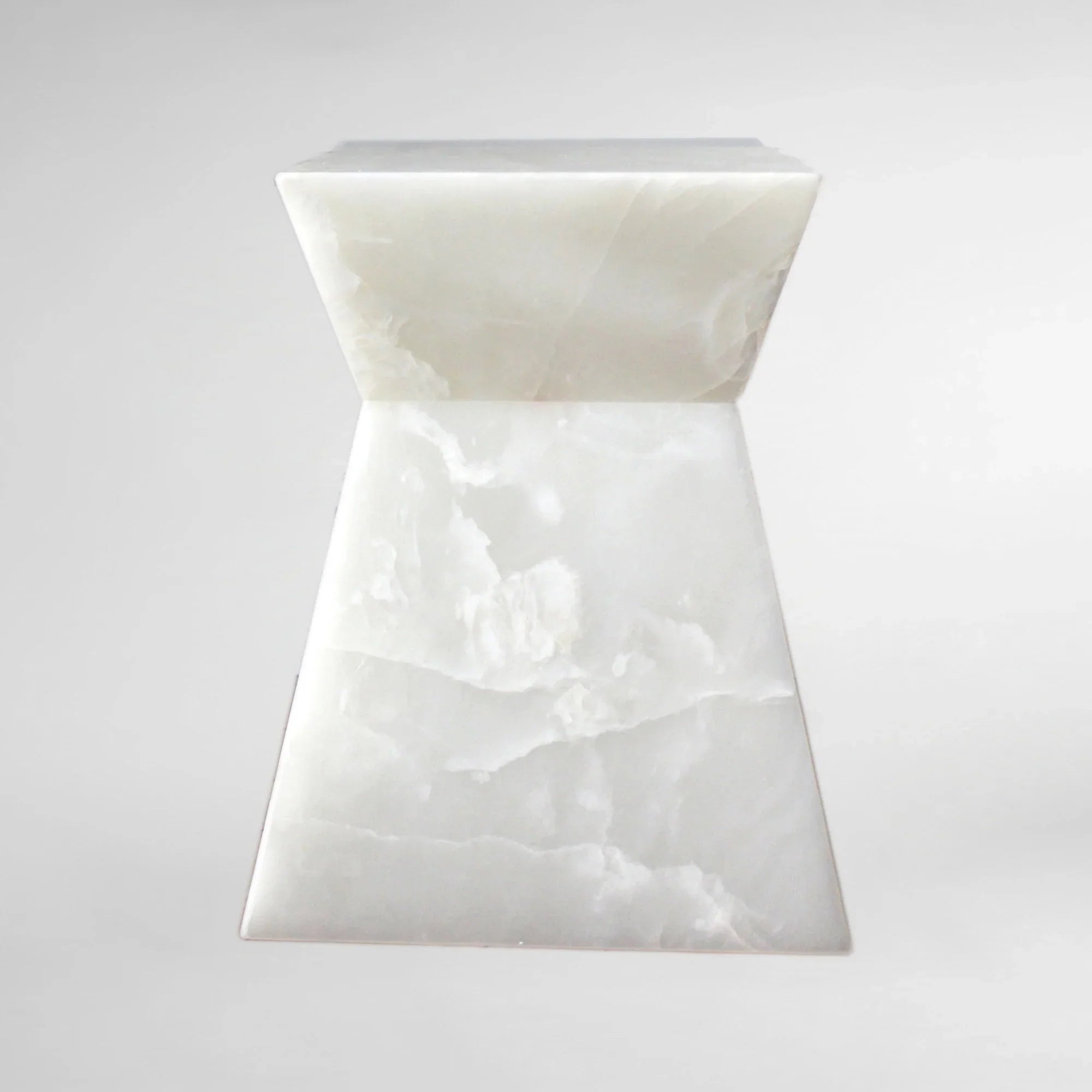 Introducing the ARIA White Luxury Designer Onyx Side Table: Elegance in Every Detail