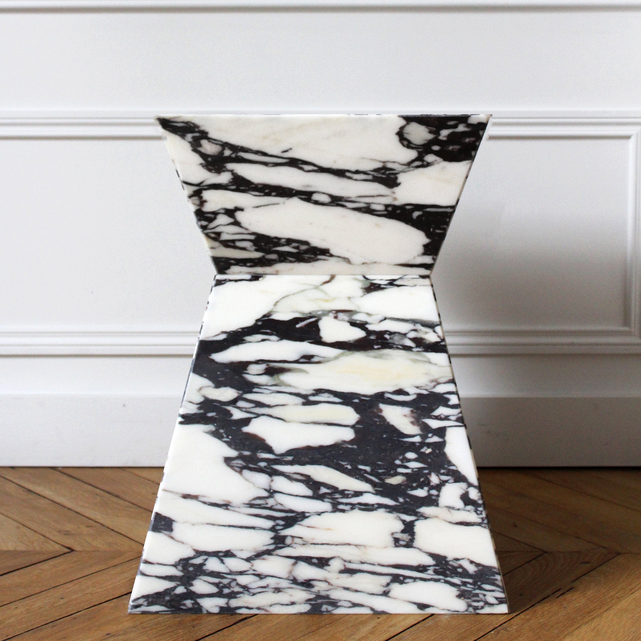 Aria Calacatta Viola Luxury Designer Marble Side Table / Stool