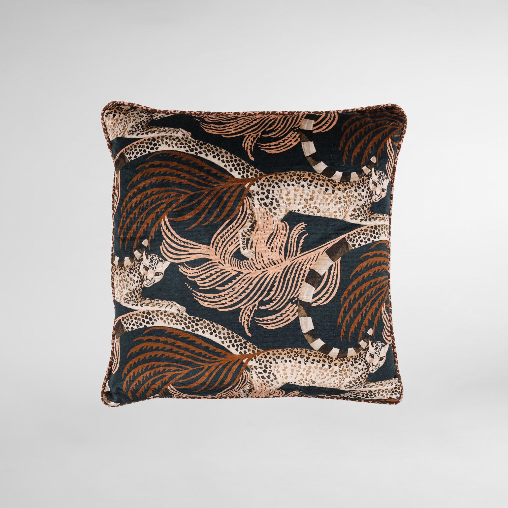 Delilah Velvet Luxury Designer Cushion Sienna - Temperley London