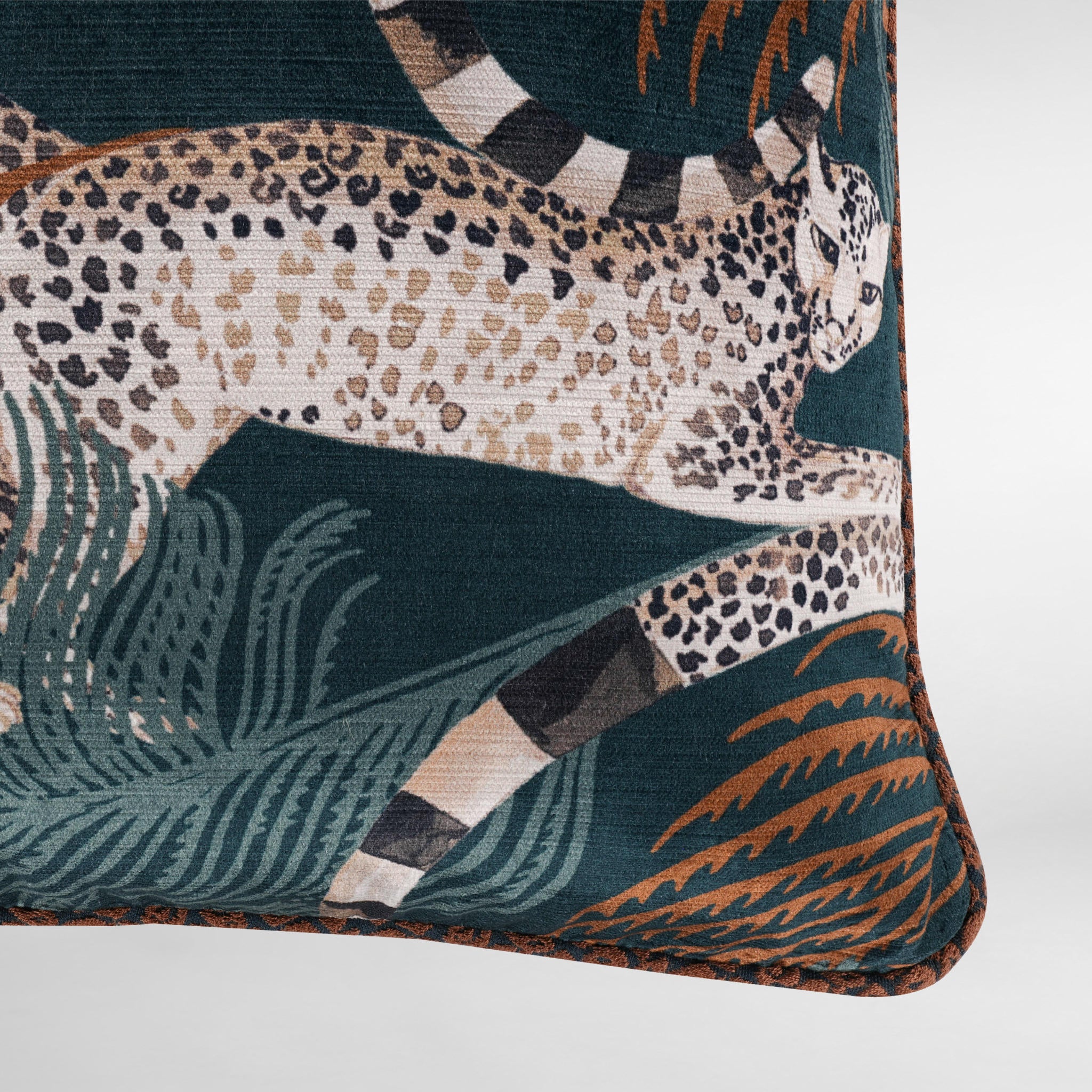 Delilah Velvet Tuscan Teal Luxury Designer Cushion - Temperley London