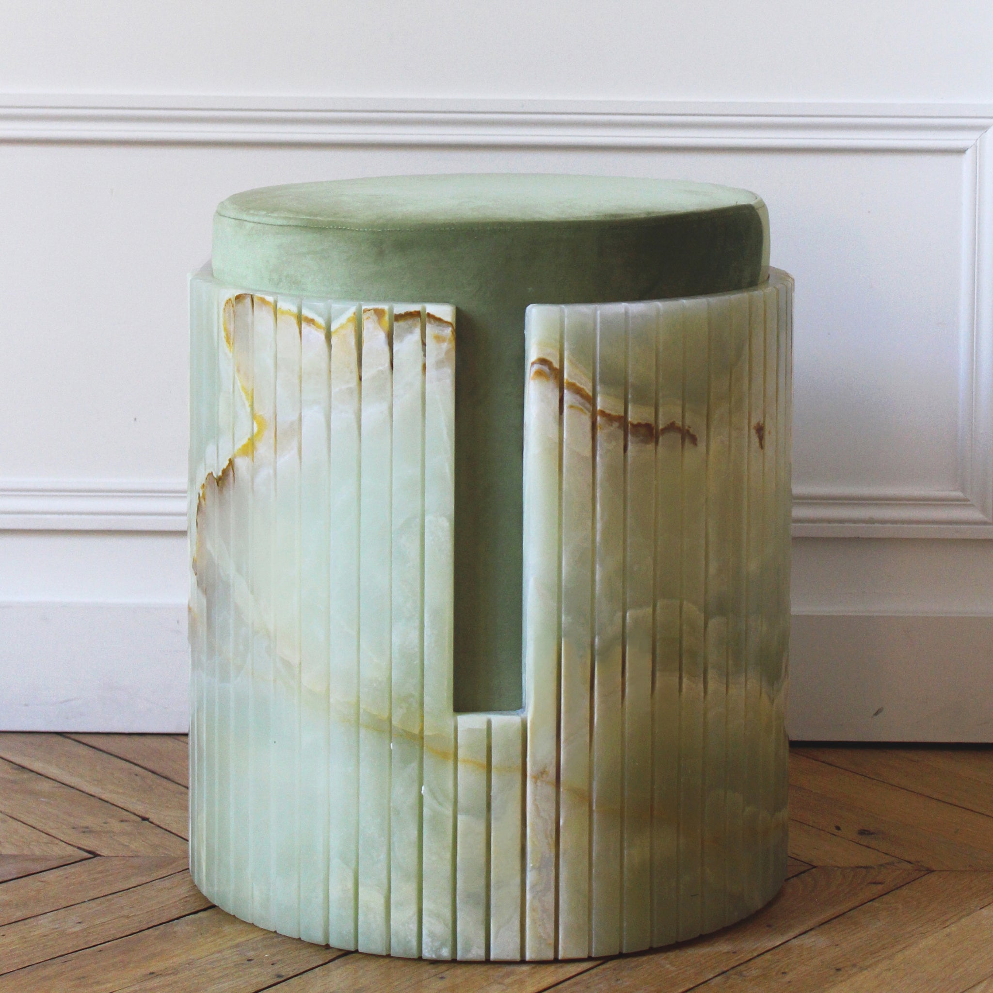Dolce Green Luxury Designer Onyx Stool
