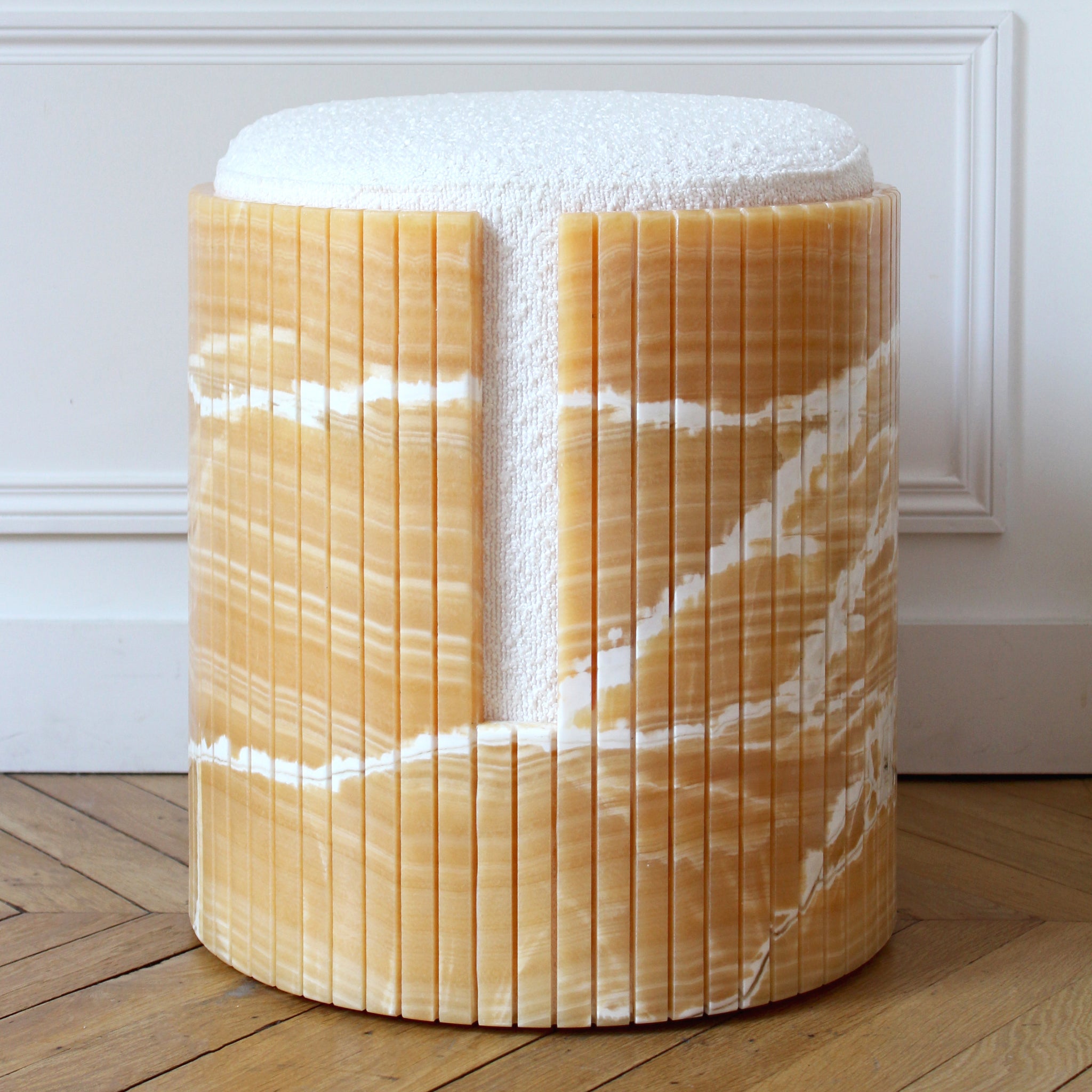 Dolce Orange Luxury Designer Onyx Stool