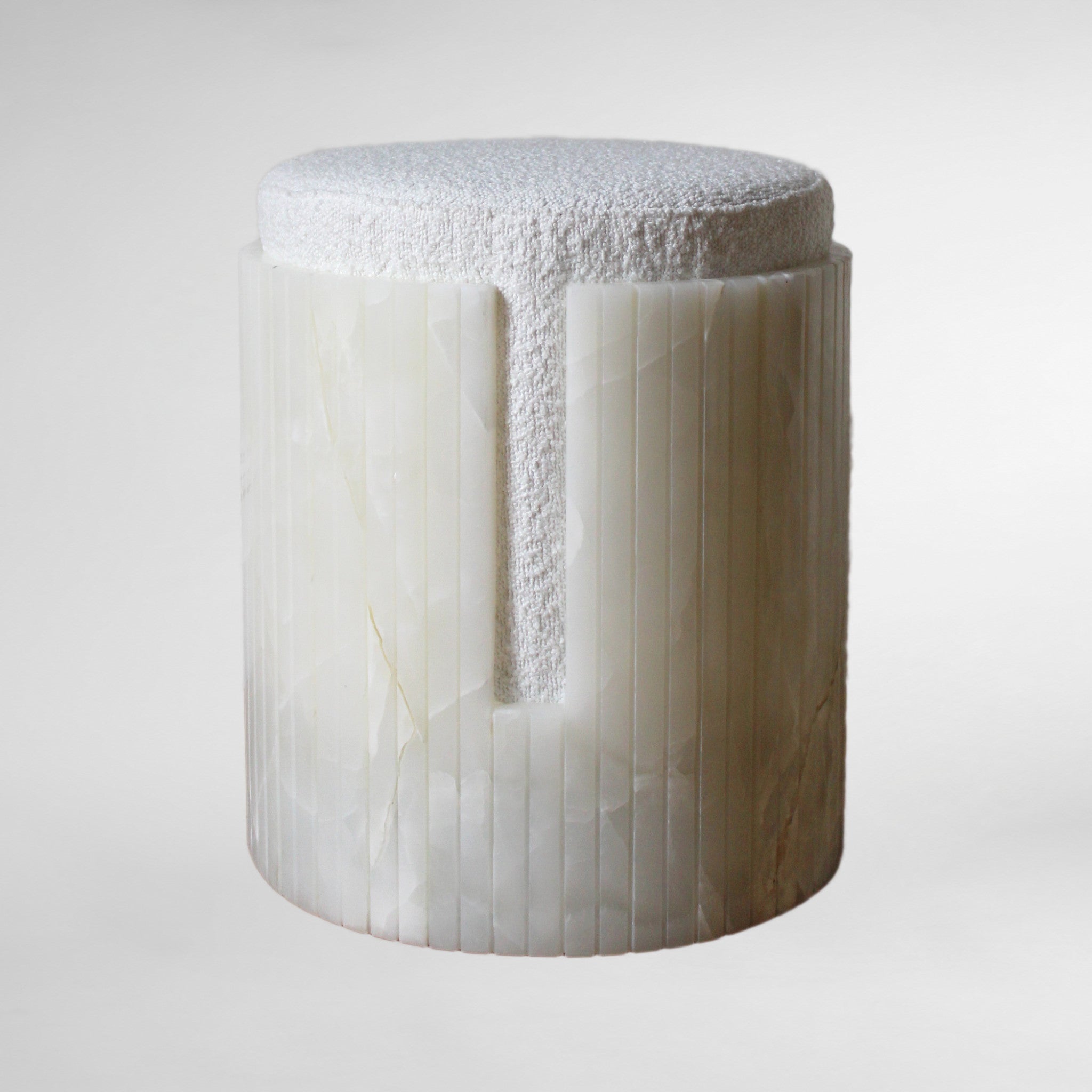 Dolce White Luxury Designer Onyx Stool