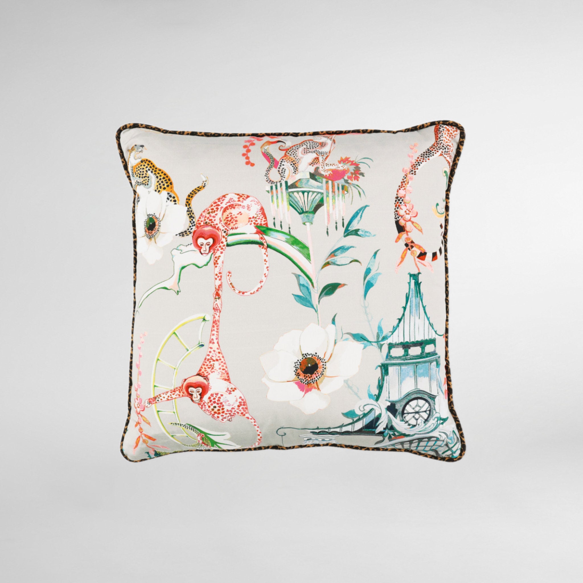Euphoria Coral Island Luxury Designer Cushion - Temperley London