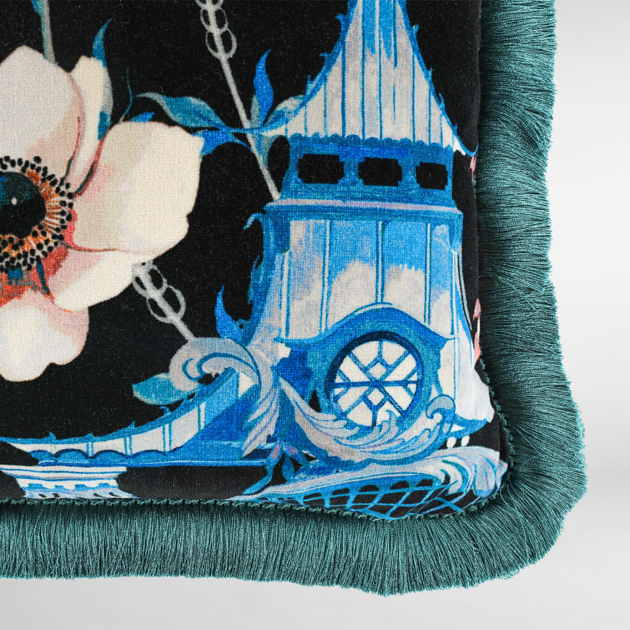 Euphoria Velvet Cobalt Luxury Designer Cushion - Temperley London