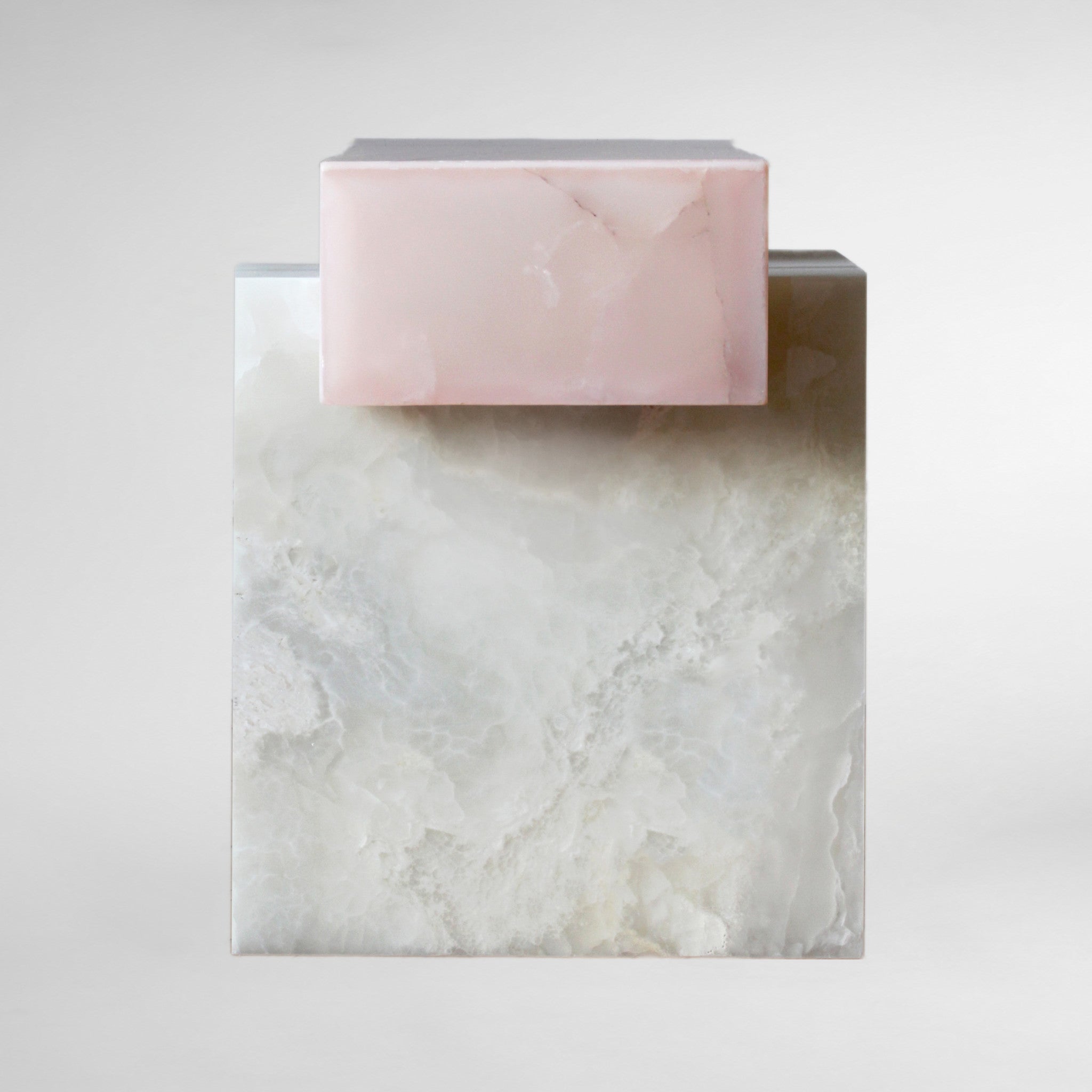 Gaia White And Pink Onyx Luxury Designer Table