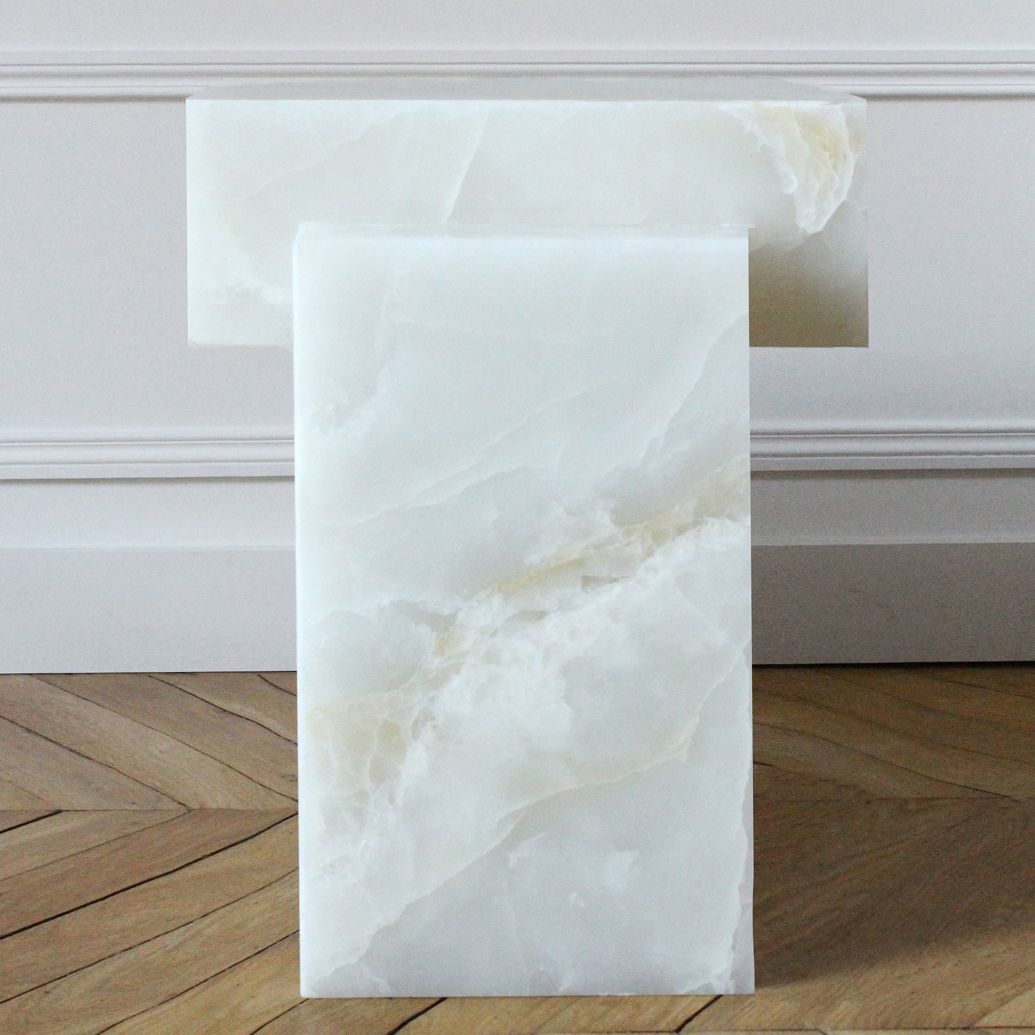 Gaia White Luxury Designer Onyx Table