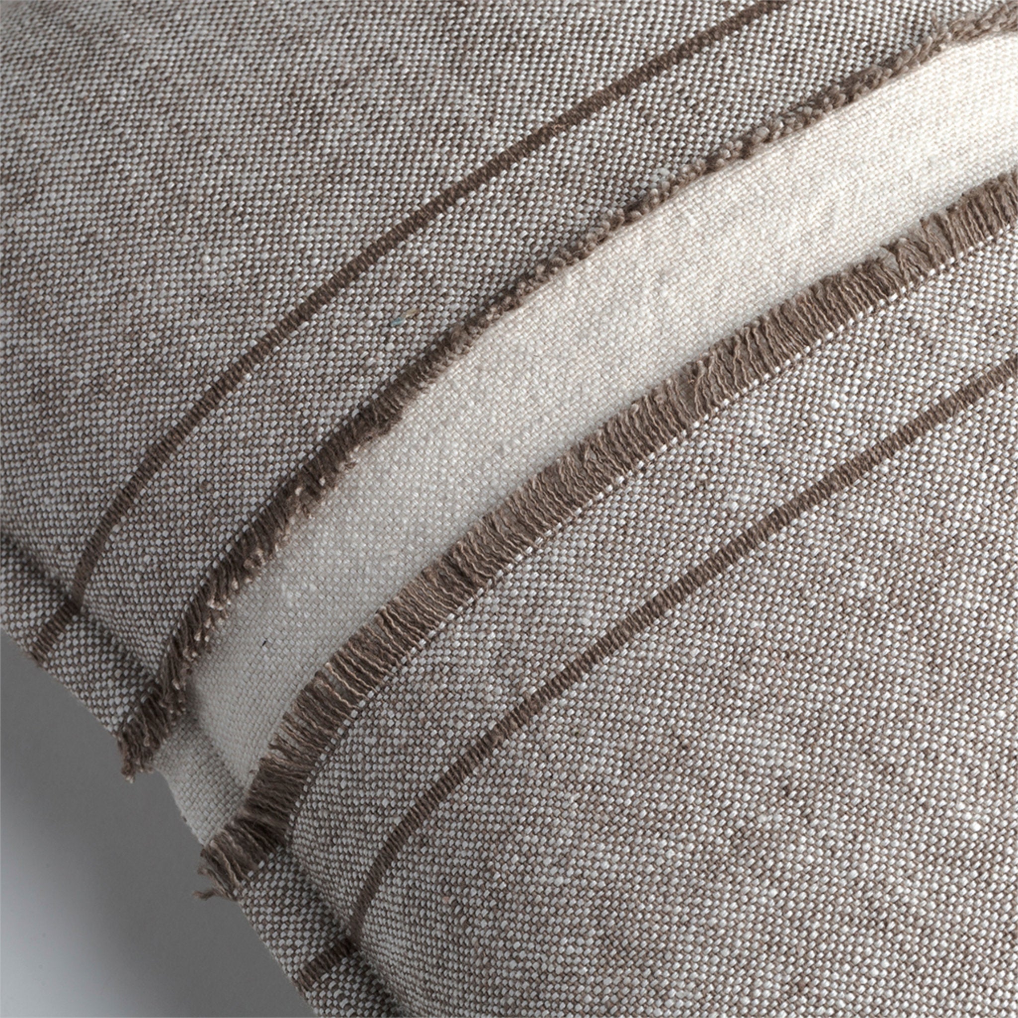 Haiku Luxury Designer Cushion with Fringe Detail - Bark