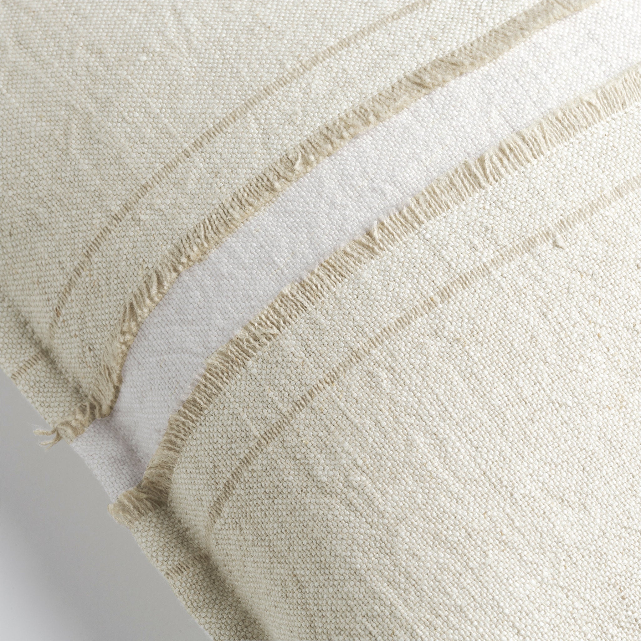 Haiku Luxury Designer Cushion with Fringe Detail - Husk