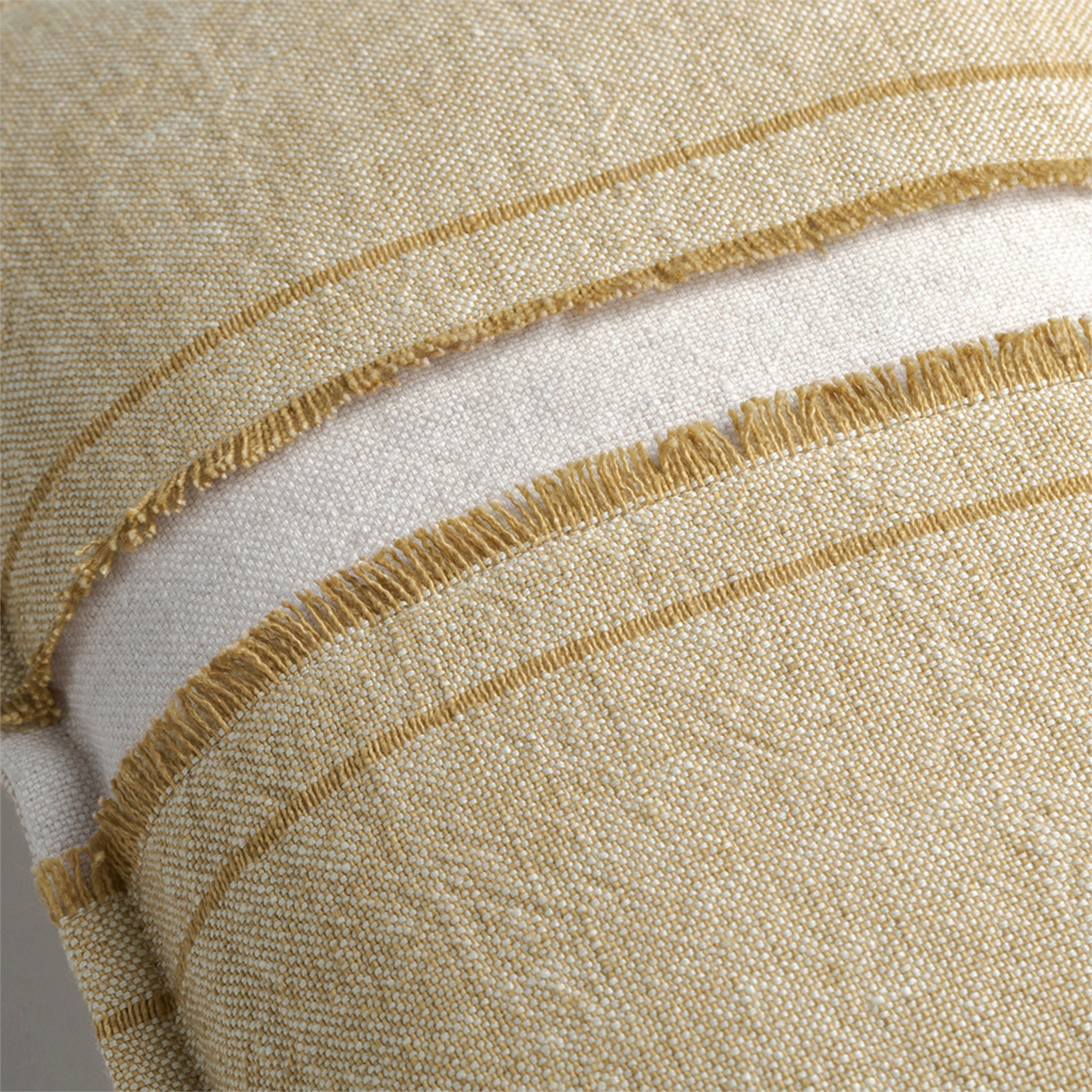 Haiku Luxury Designer Cushion with Fringe Detail - Straw