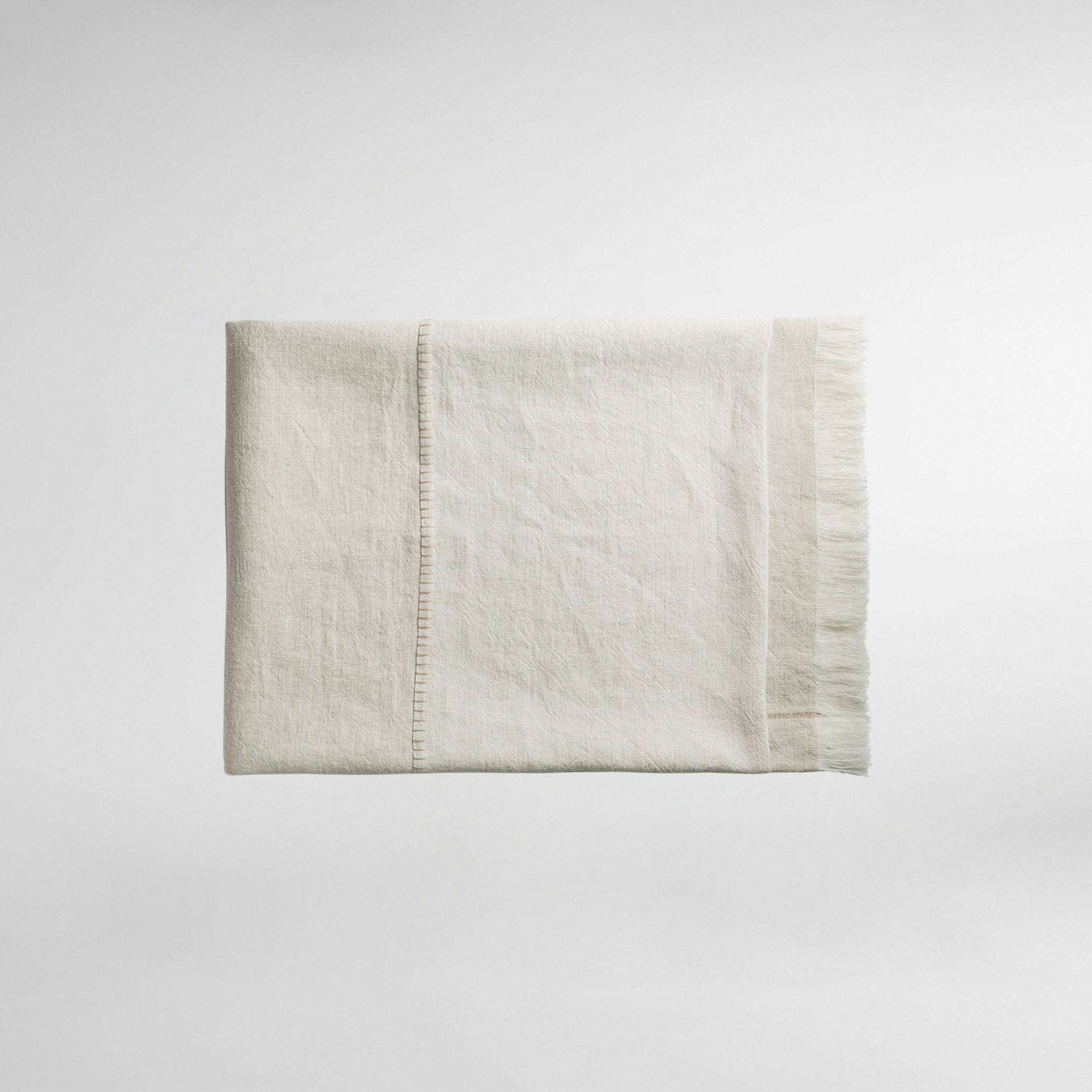 Haiku Panel Luxury Linen Throw - Husk/Paper