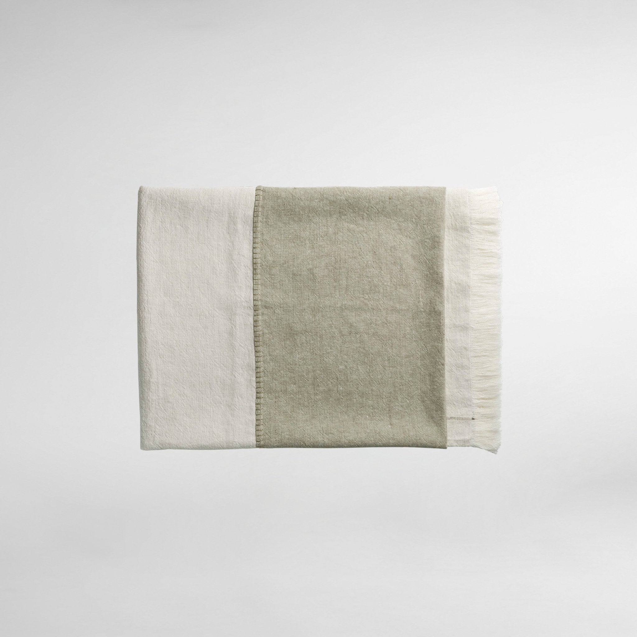 Haiku Panel Luxury Linen Throw - Pond/Paper