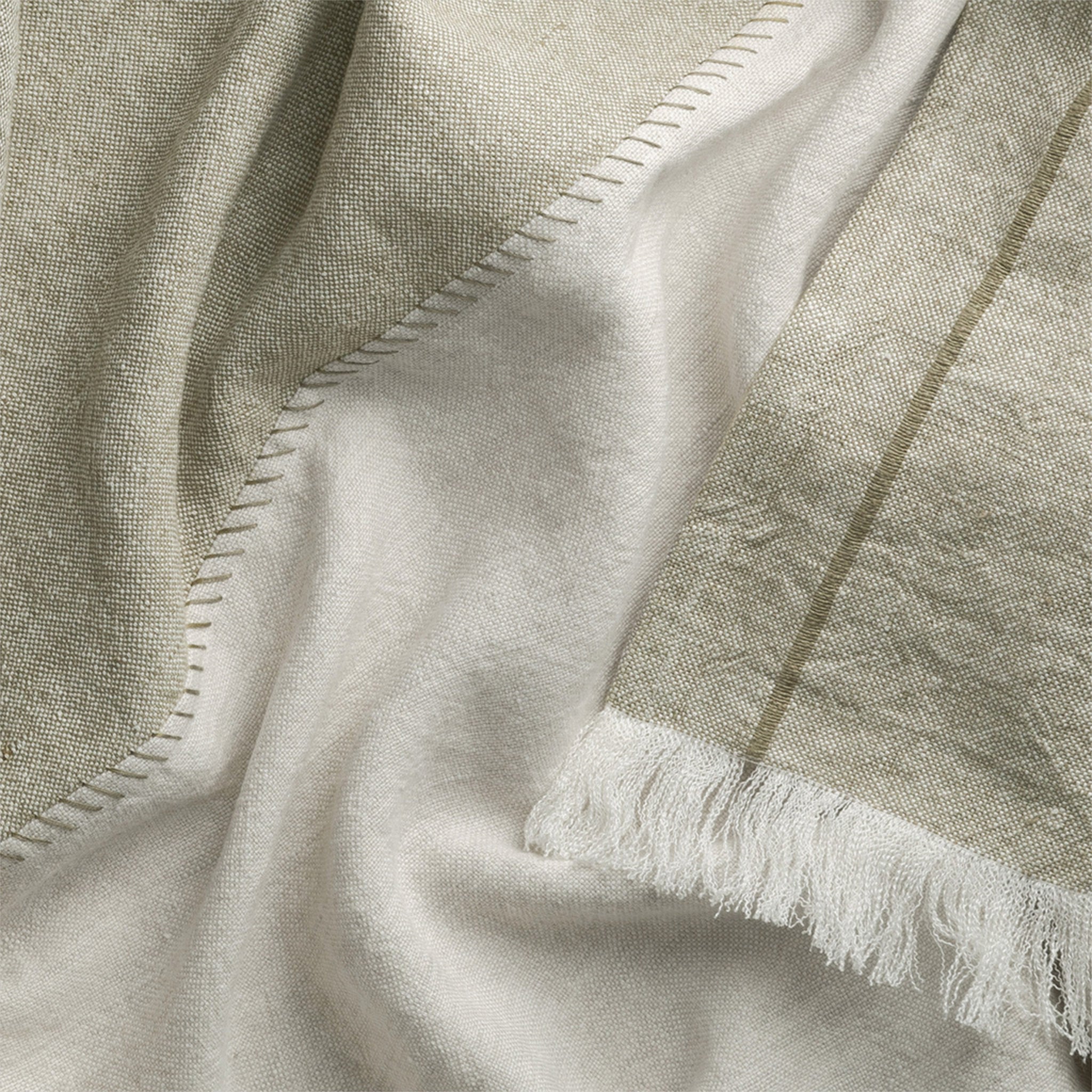 Haiku Panel Luxury Linen Throw - Pond/Paper