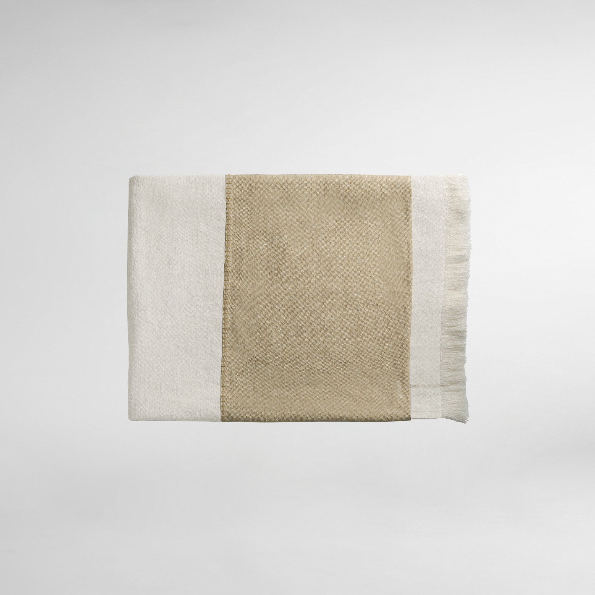 Haiku Panel Luxury Linen Throw - Straw/Paper
