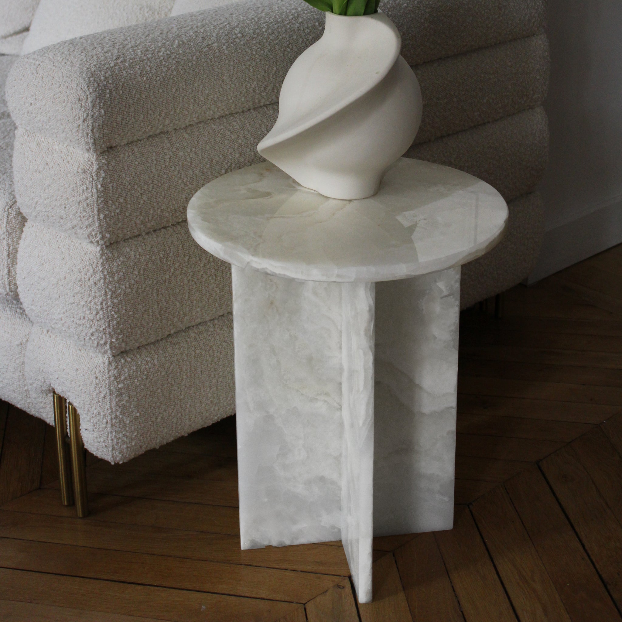Rosie White Luxury Designer Onyx Table