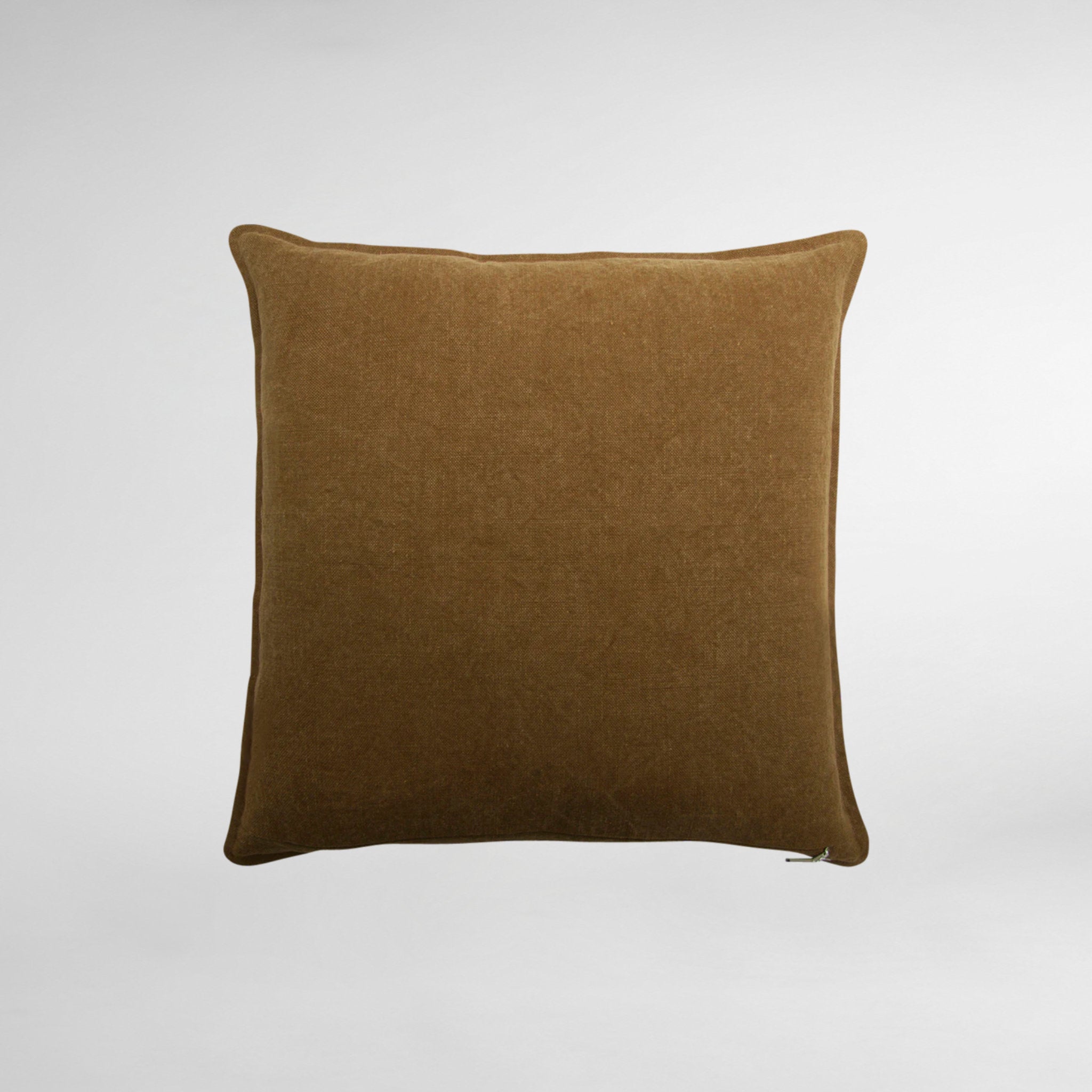 Silk Velvet and Linen Flange Luxury Designer Cushion - Gold