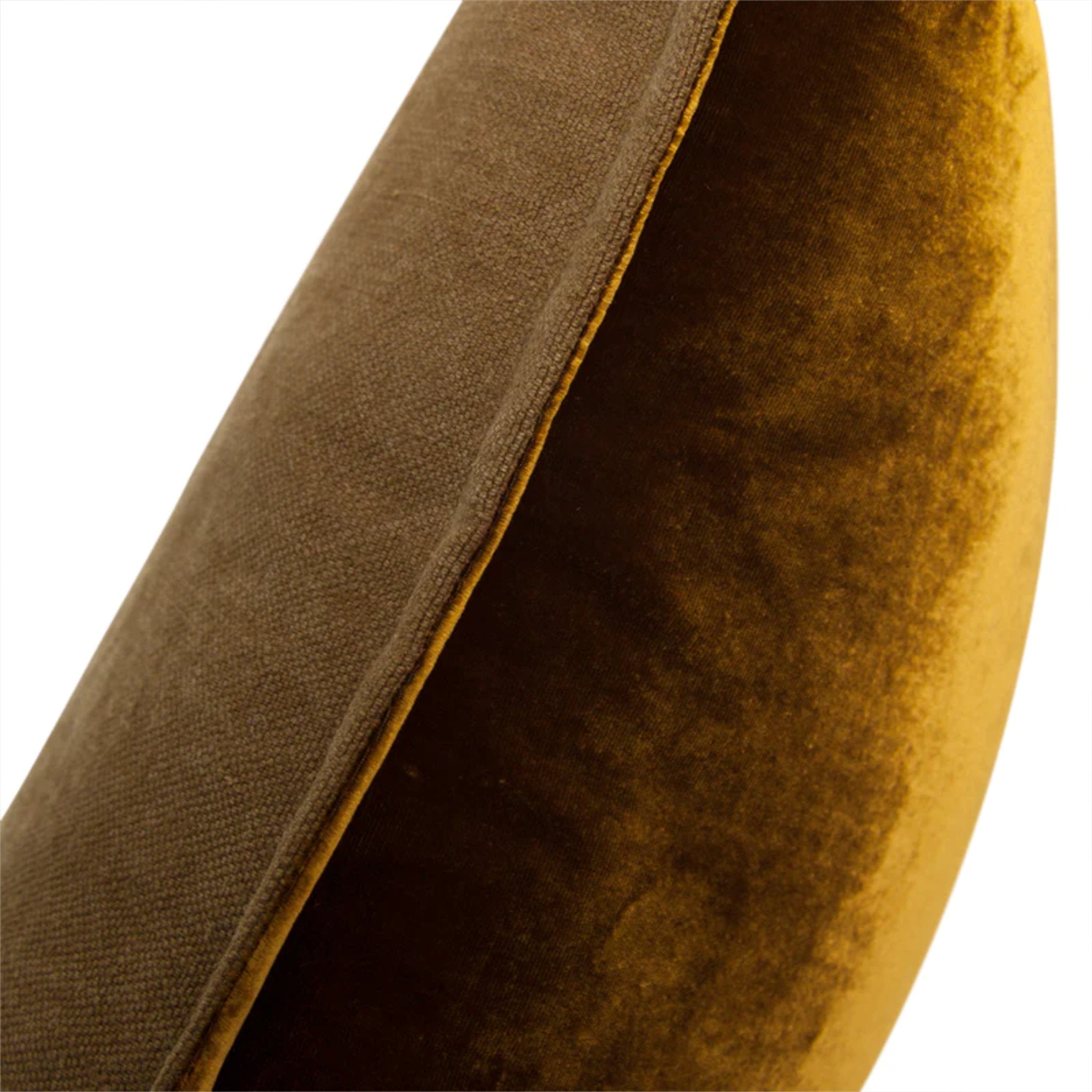 Silk Velvet and Linen Flange Luxury Designer Cushion - Gold