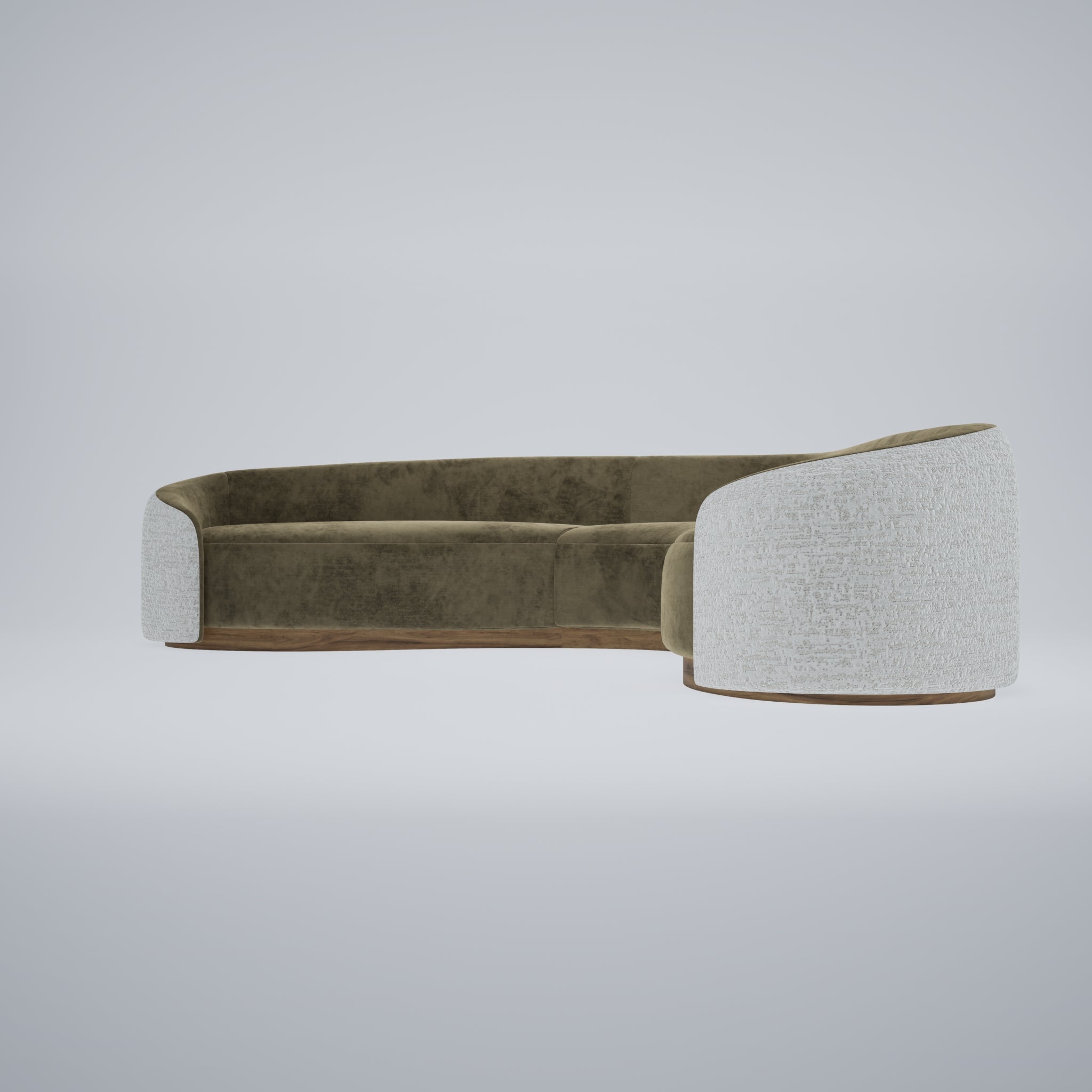 Hug corner sofa with curved corner detail - Peter Staunton Design Studio