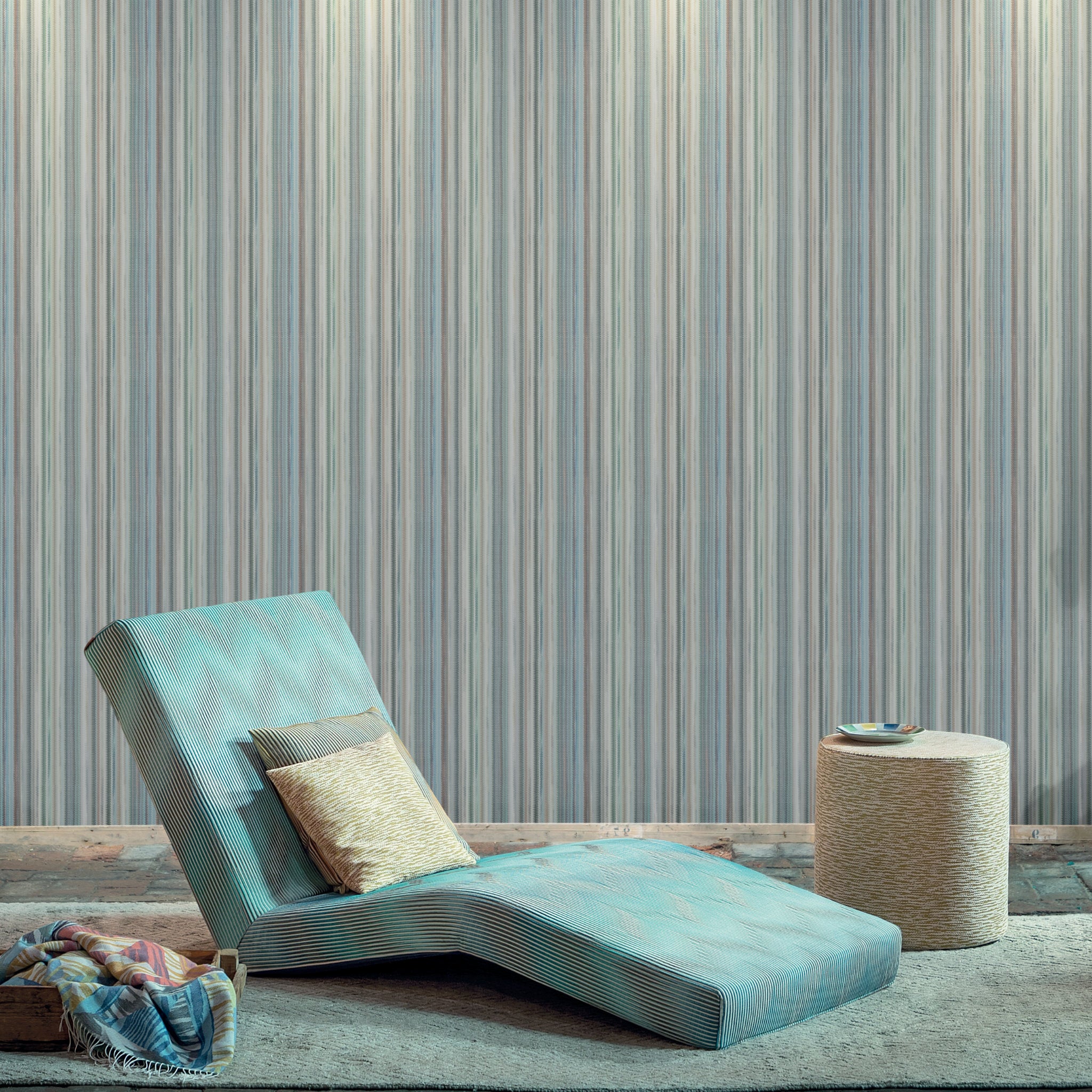 Luxury Designer Striped Sunset Wallpaper by Missoni