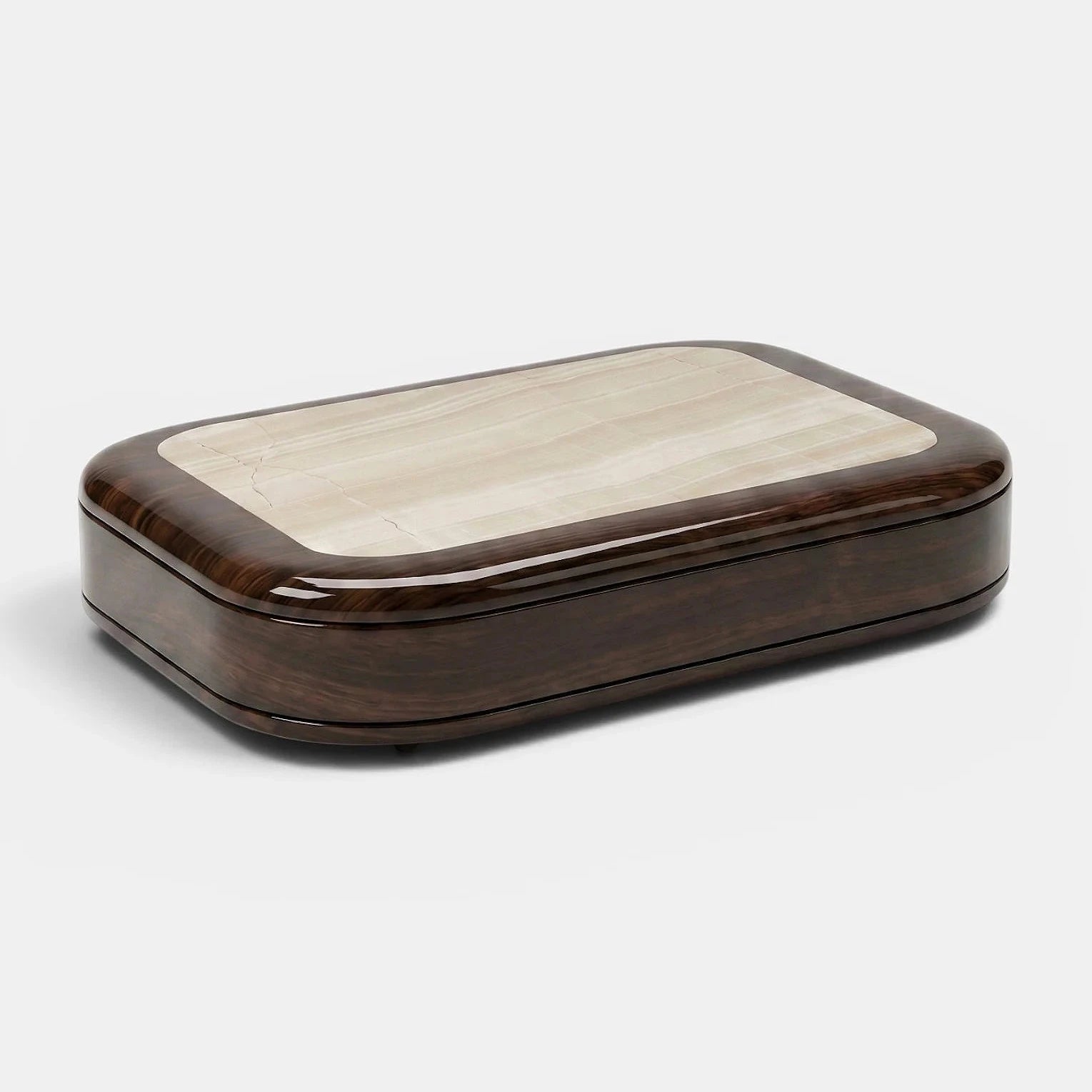 Abi Glossy Wood And Ivory Onyx