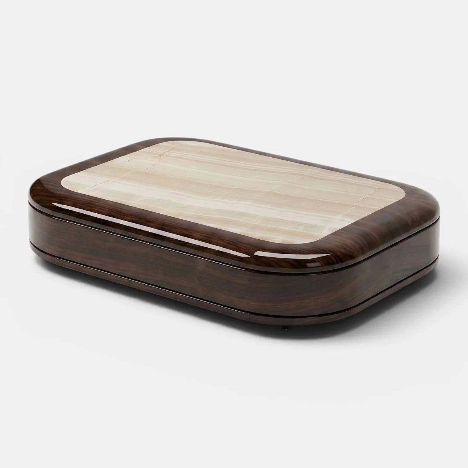 Abi Glossy Wood And Ivory Onyx