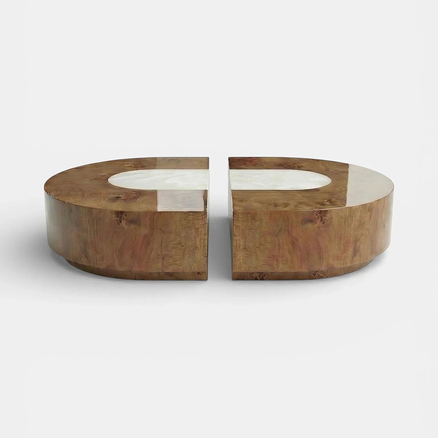 Baci Capsule Burl Wood And White Onyx