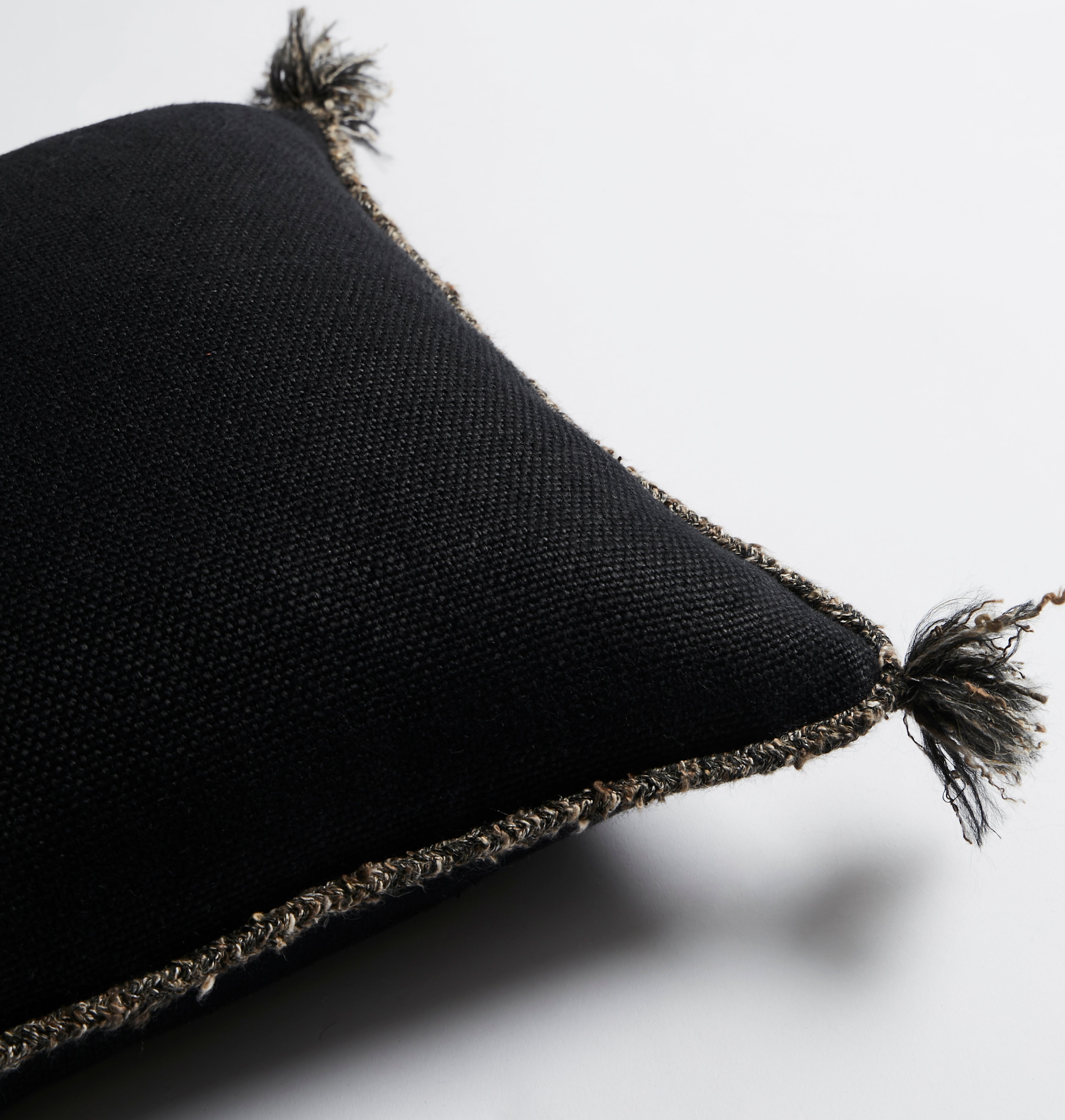 CAPE CUSHION WITH BRAIDED CORD TRIM - COAL - Peter Staunton Design Studio