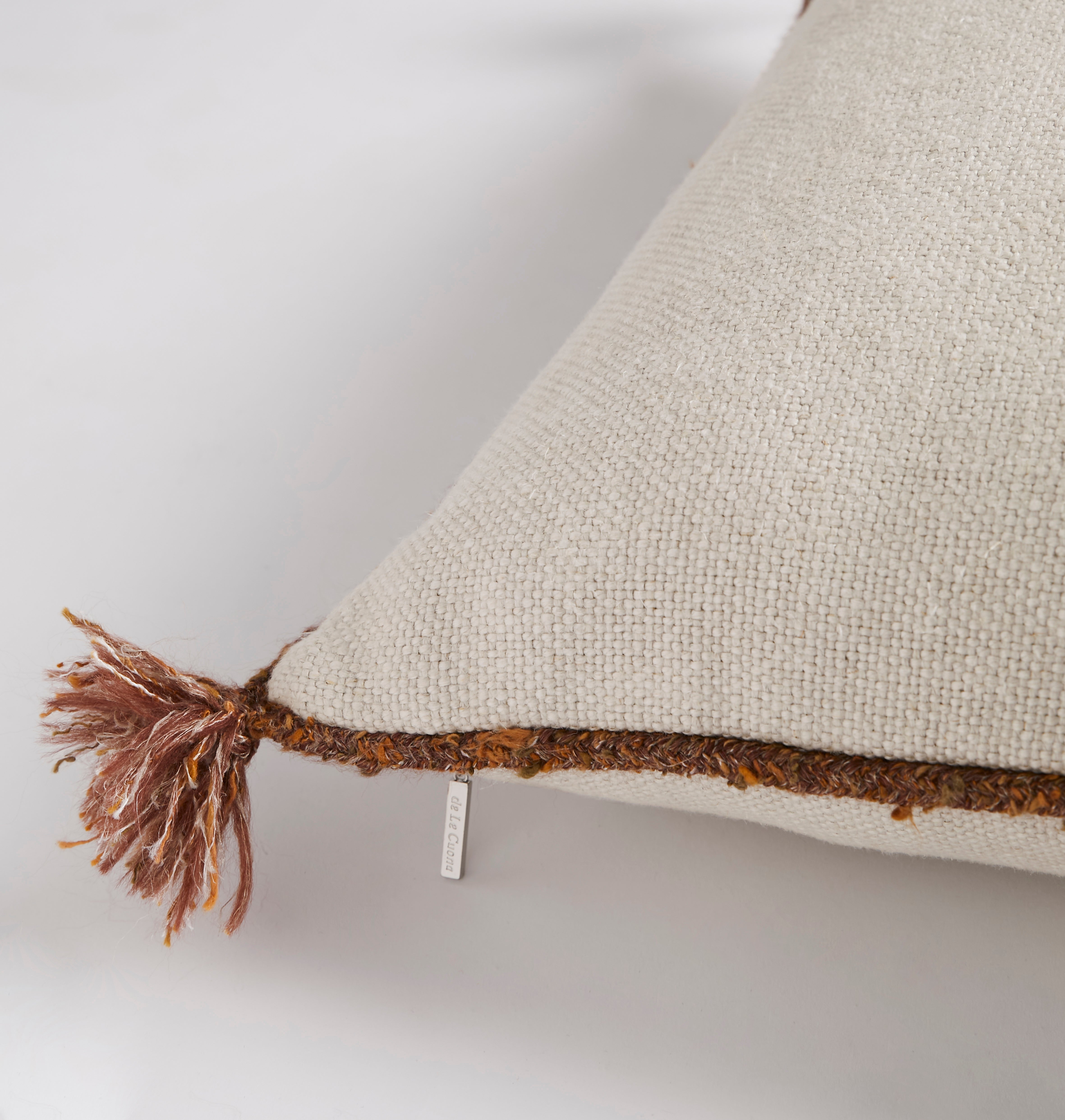 CAPE CUSHION WITH BRAIDED CORD TRIM - FROST - Peter Staunton Design Studio