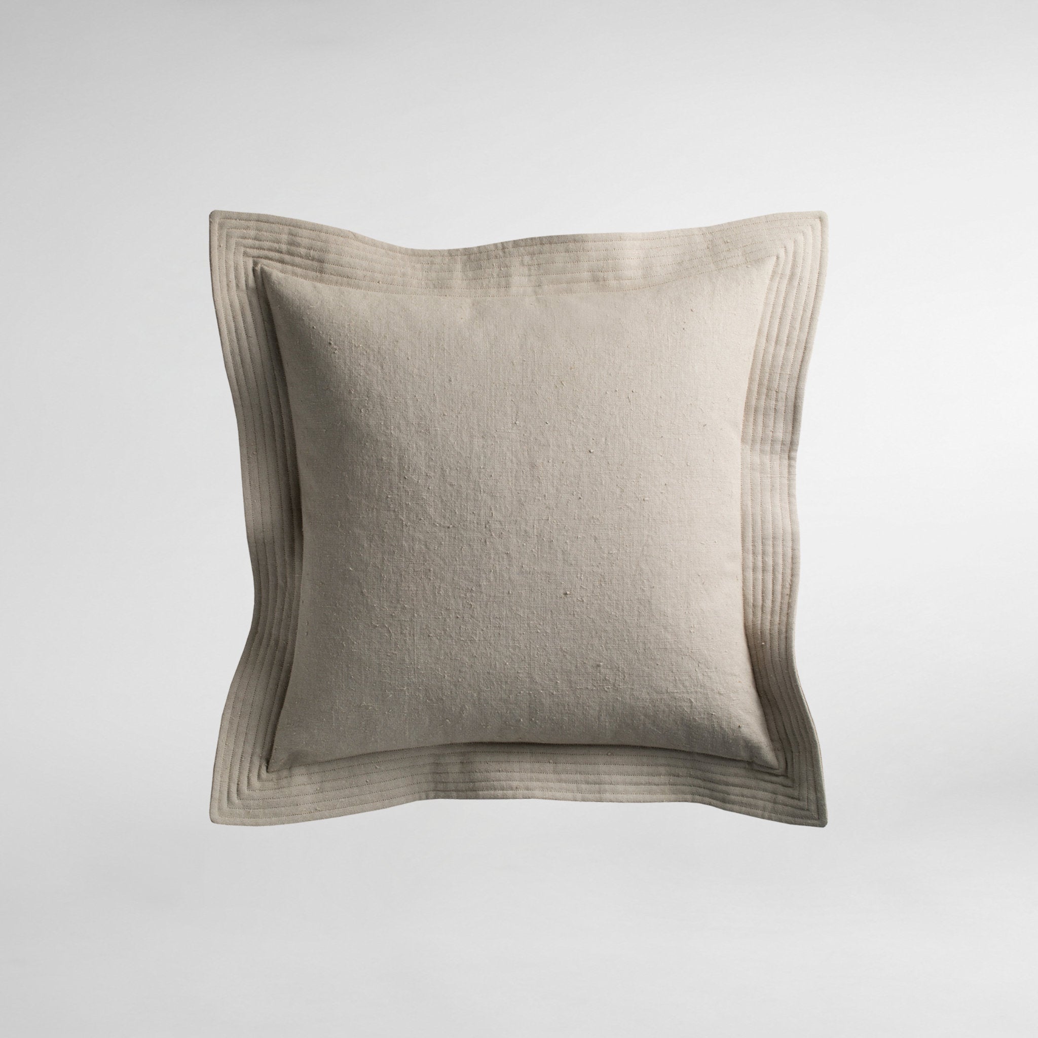 Vintage Luxury Designer Cushion with Quilted Detail - Cement