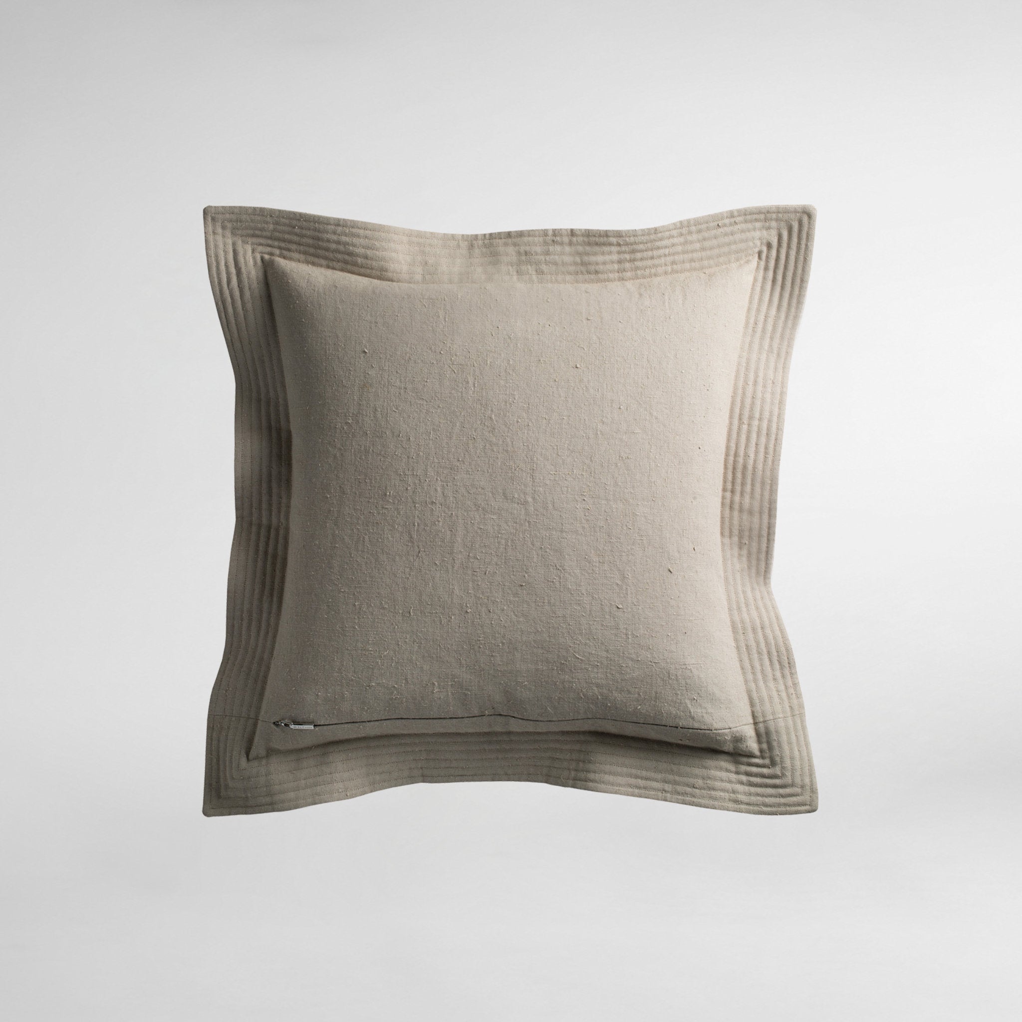 Vintage Luxury Designer Cushion with Quilted Detail - Cement
