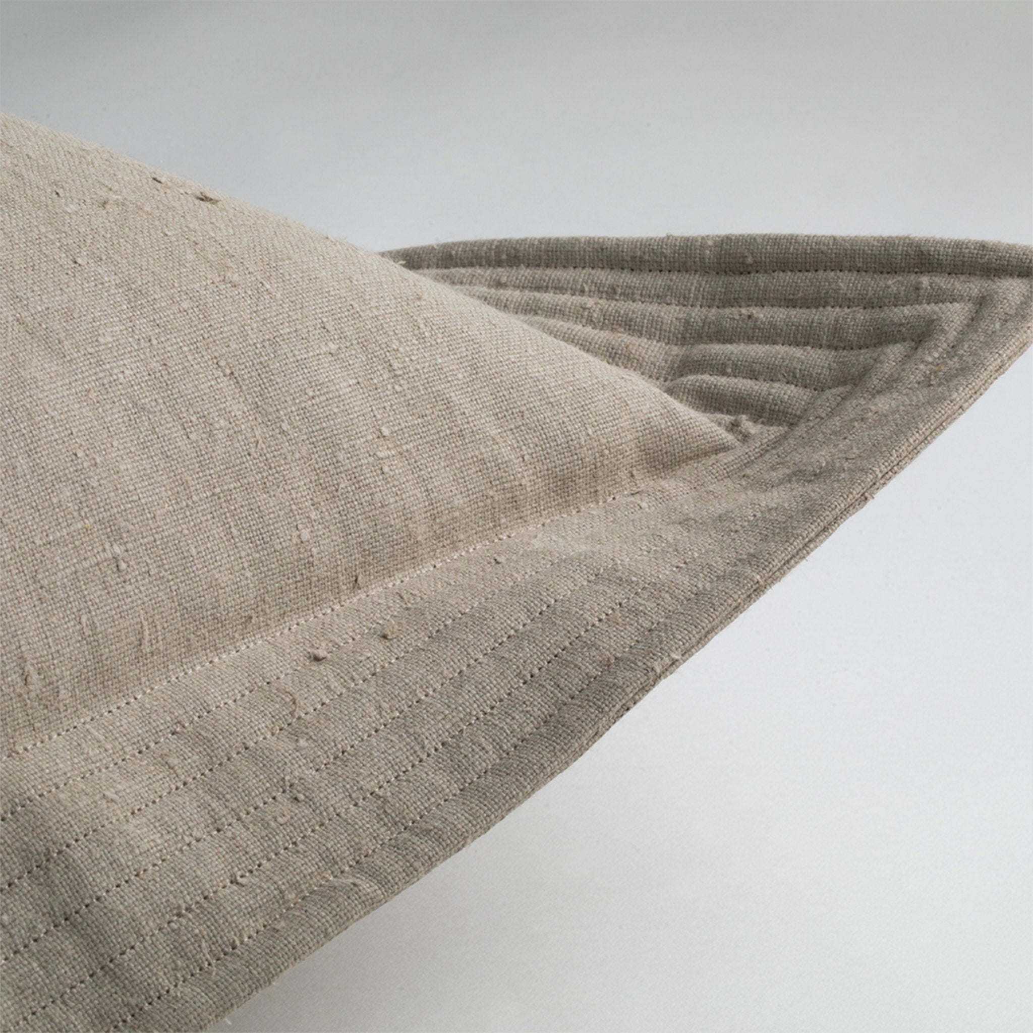 Vintage Luxury Designer Cushion with Quilted Detail - Cement