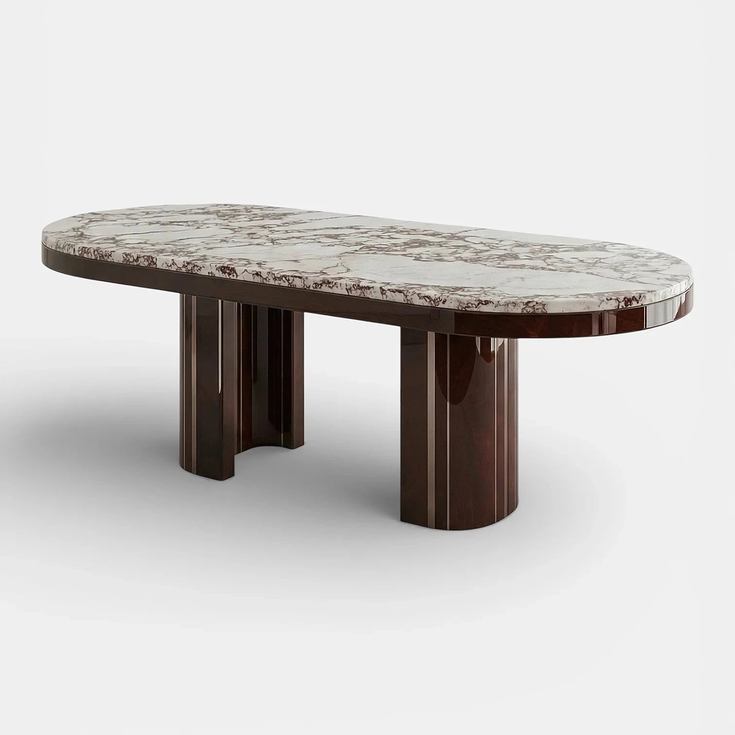 Gio Brown And Calacatta Viola Marble Dining Table