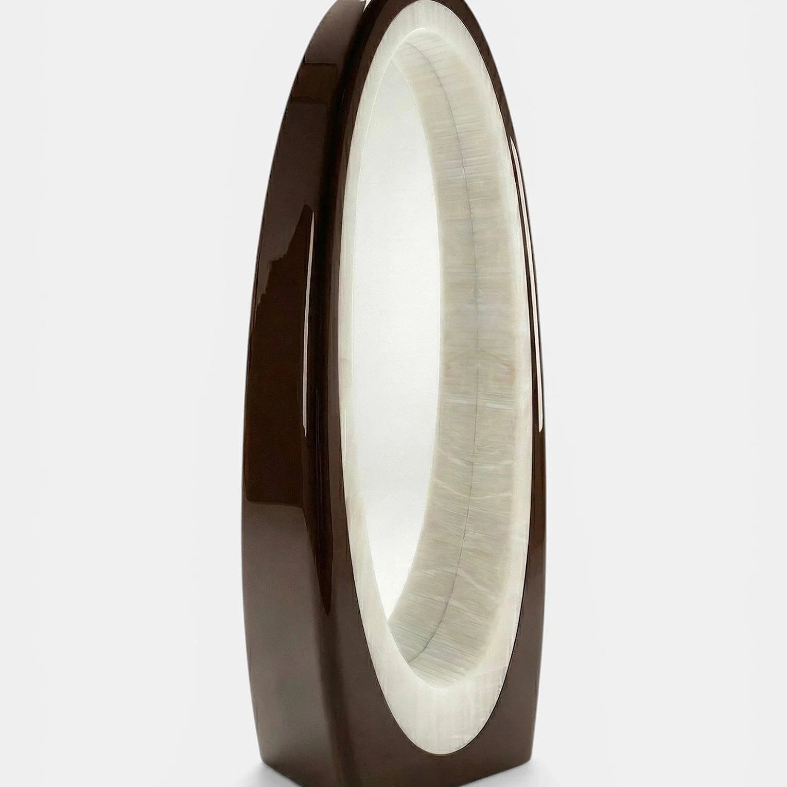 Harch Brown And White Onyx Mirror