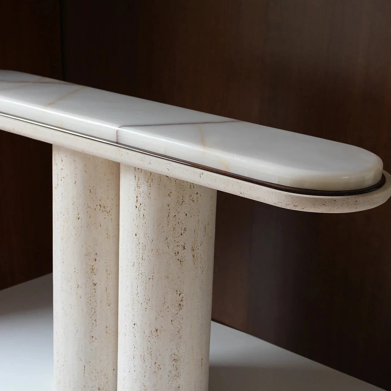 Ida Travertin And Onyx Console
