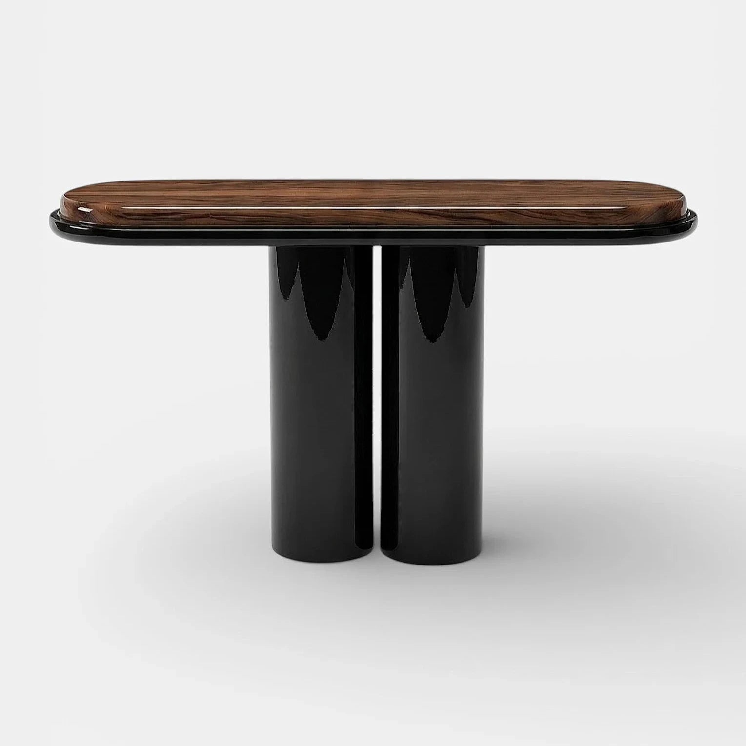 Ida Black Lacquered And Wooden Console