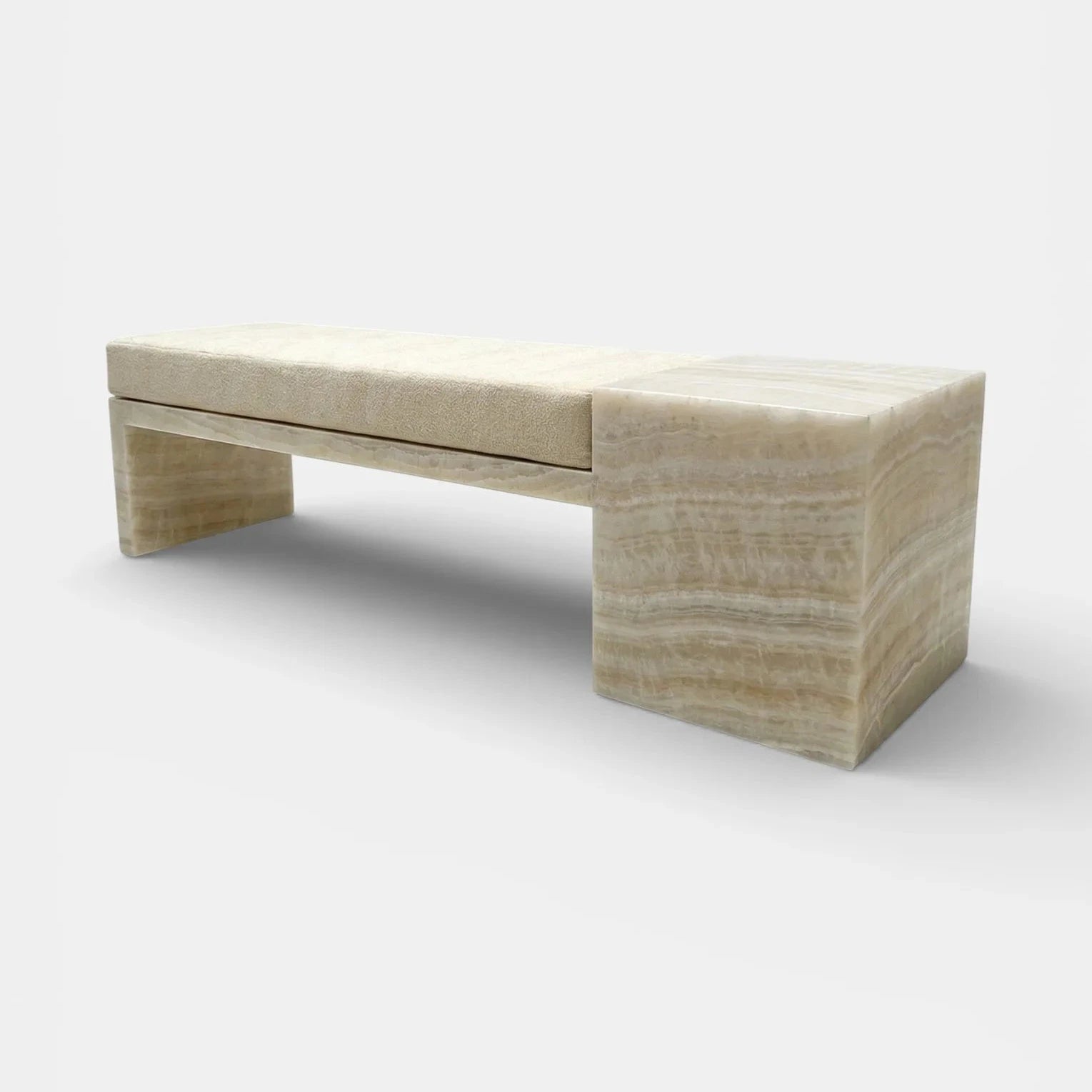 Meryl Bench Ivory Onyx Mohair