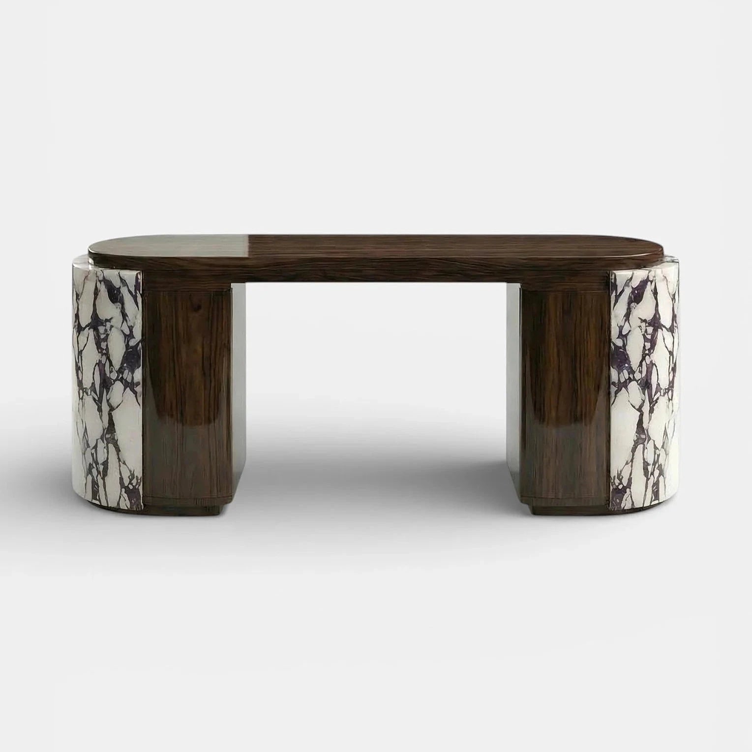 Moka Calacatta Viola And Wood Desk