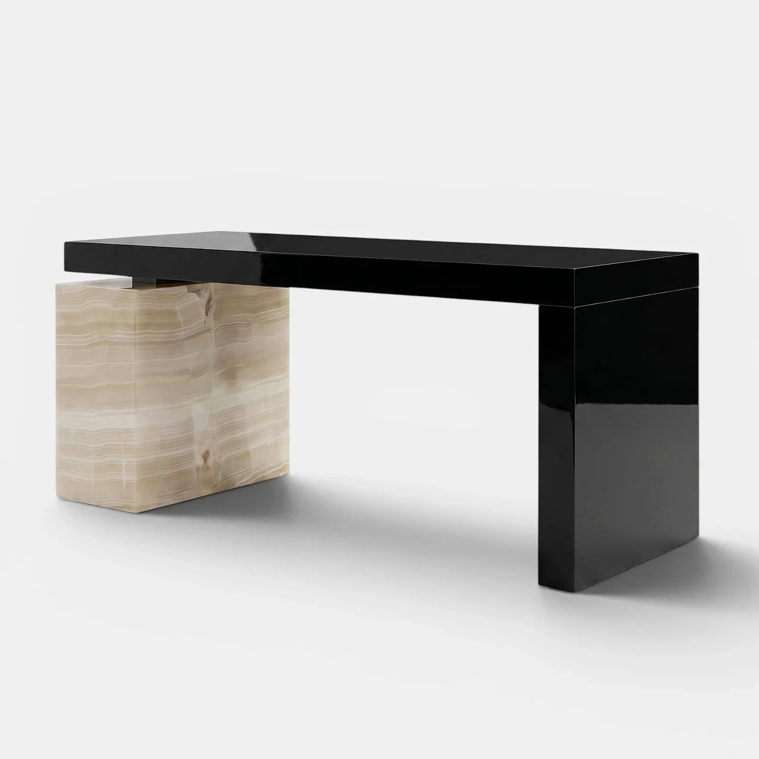 Nina Black And Ivory Onyx Desk