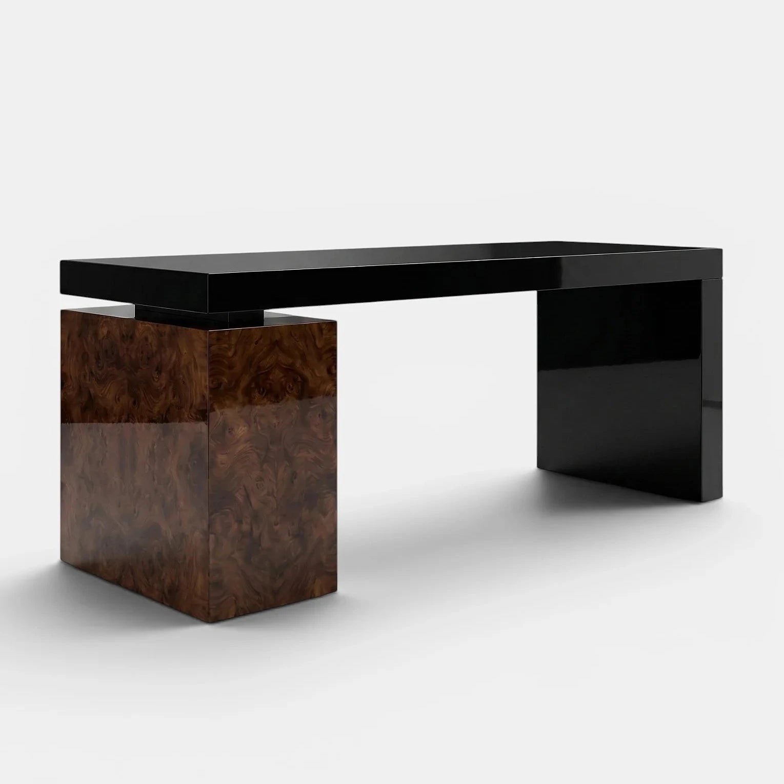 Nina Black And Burl Wood Desk