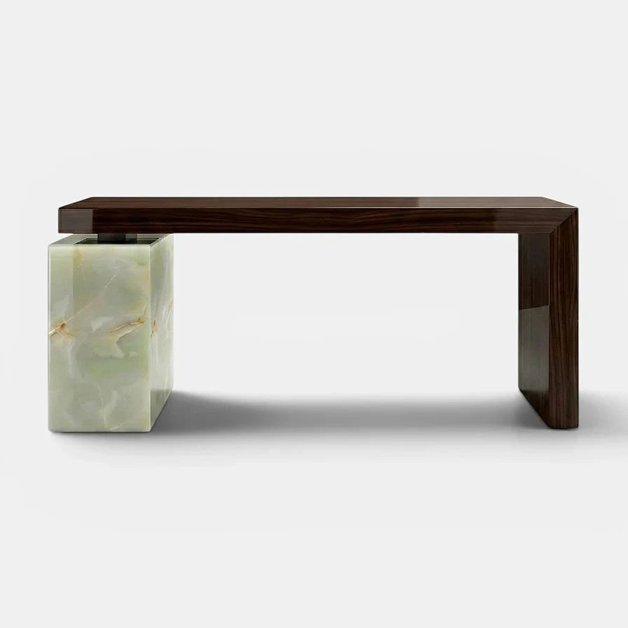 Nina Wood And Green Onyx Desk