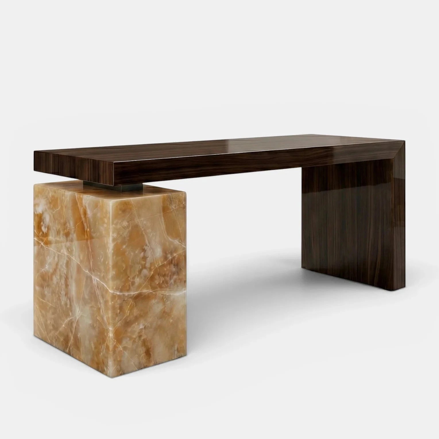 Nina Wood And Honey Onyx Desk