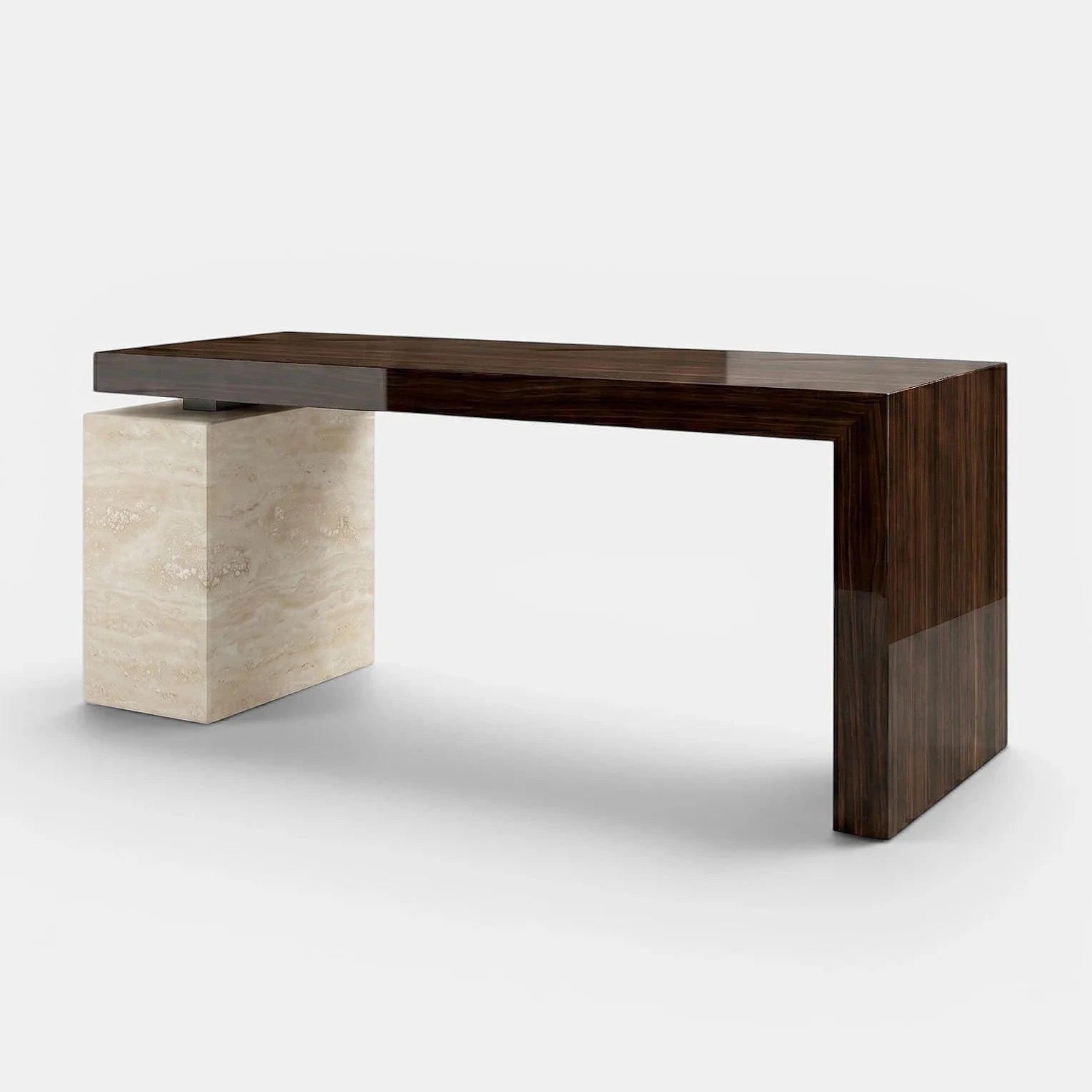 Nina Wood And Travertine Desk