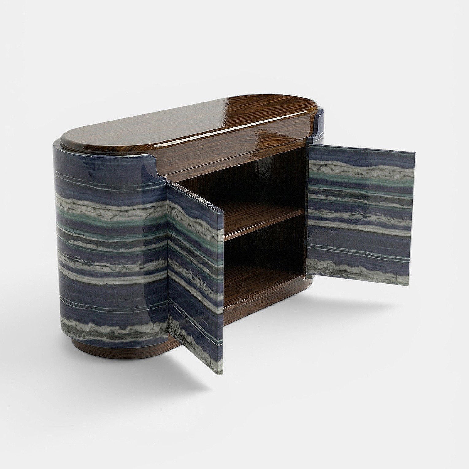 Nori Storage Wood And Bulgari Marble