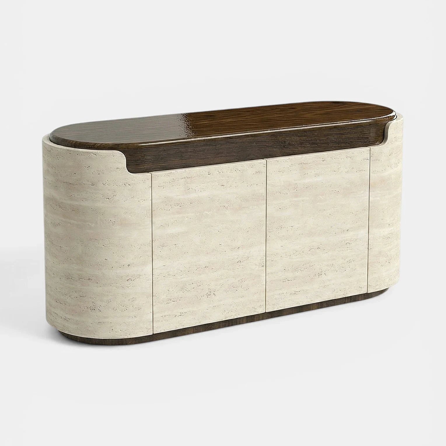 Nori Storage Wood And Travertine