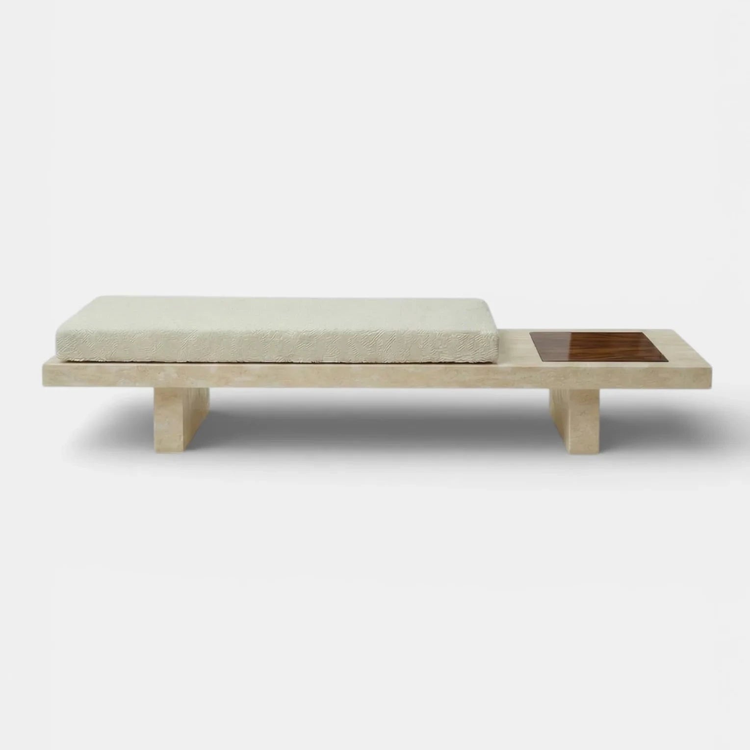 Sybille Travertine And Wood Bench