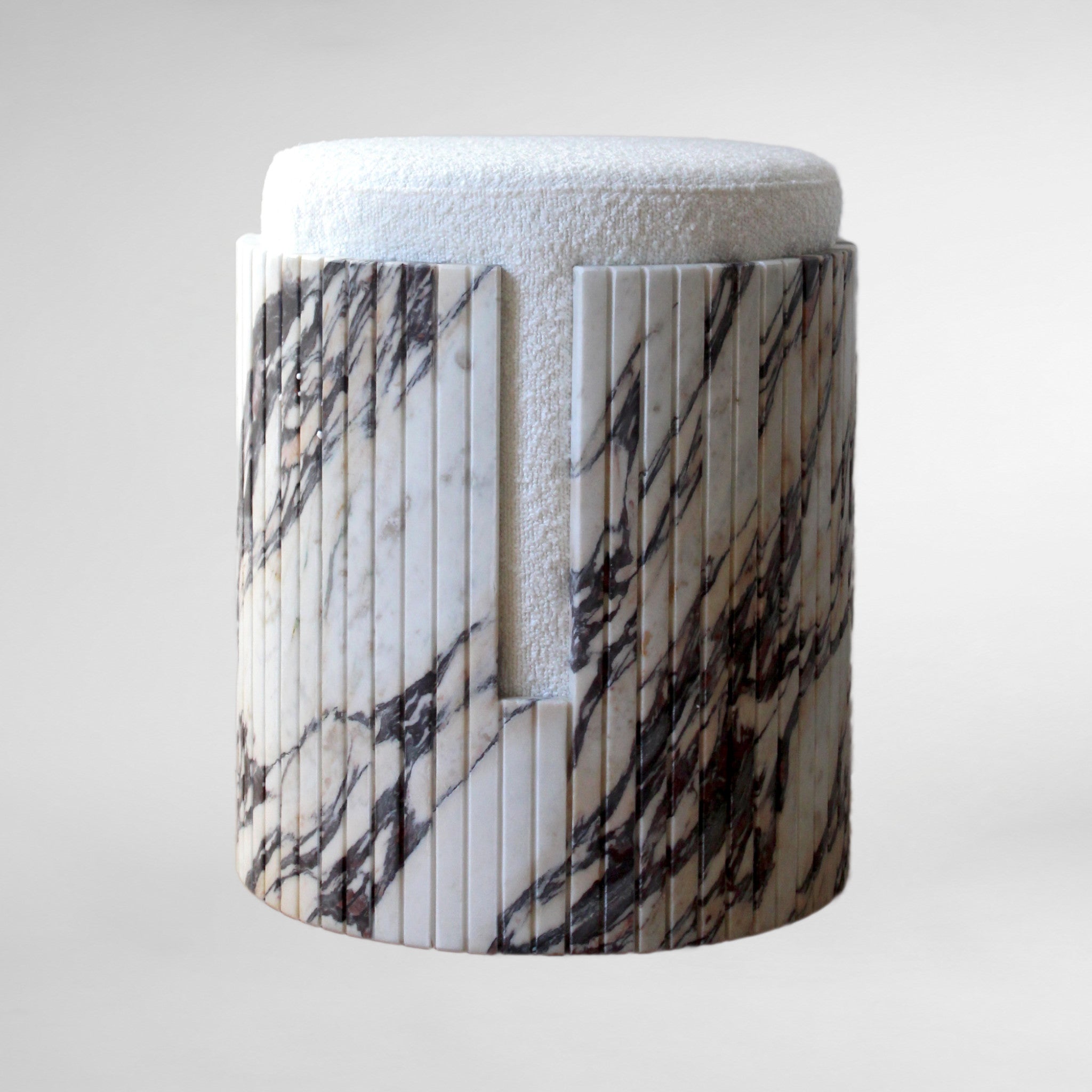 Dolce Calacatta Viola Marble Stool - Peter Staunton Design Studio