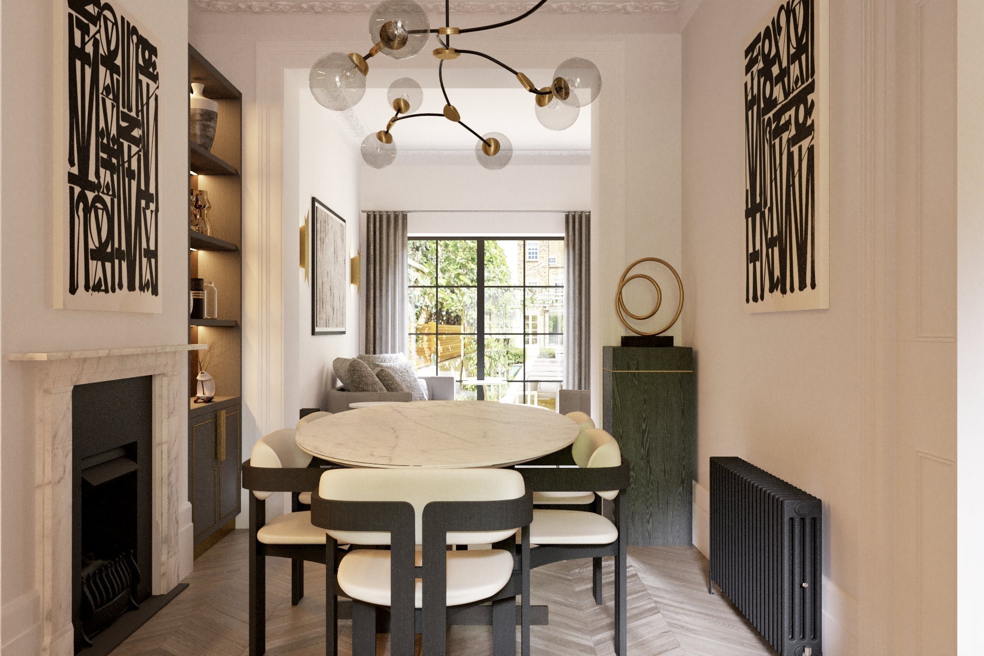 Interior decorator at work on a luxury residential project curated by Peter Staunton Design
