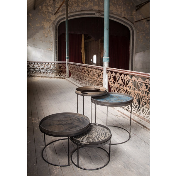Stylish side tables with a rock n roll chic edge specified by Peter Staunton Interior Design