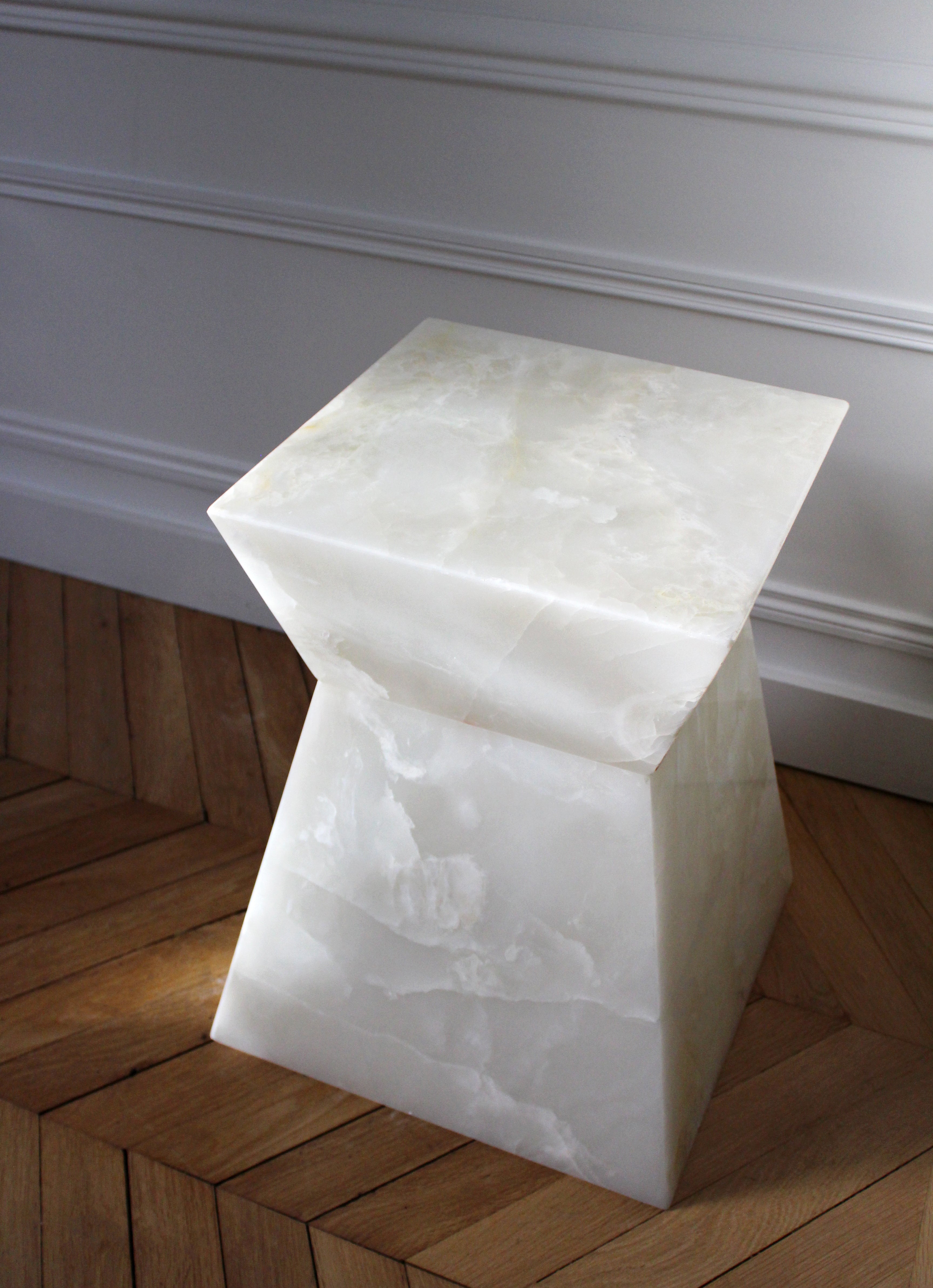 Aria White Luxury Designer Onyx Table