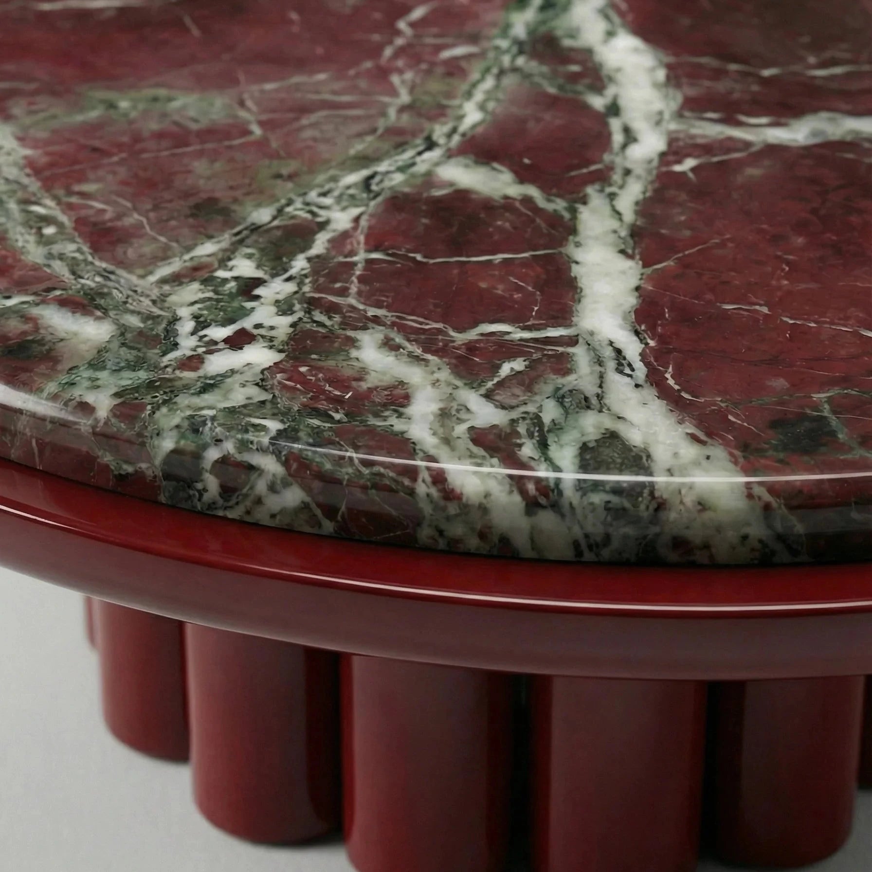 Edoni Bordeaux Lacquered And Rosso Levanto Marble